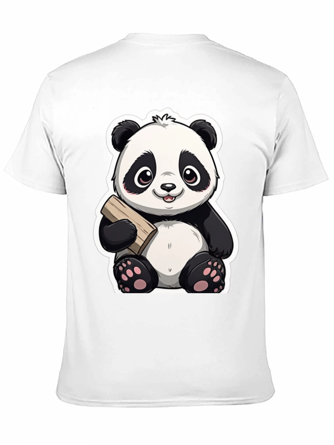 Cute Panda Bear Graphic Tee - Black