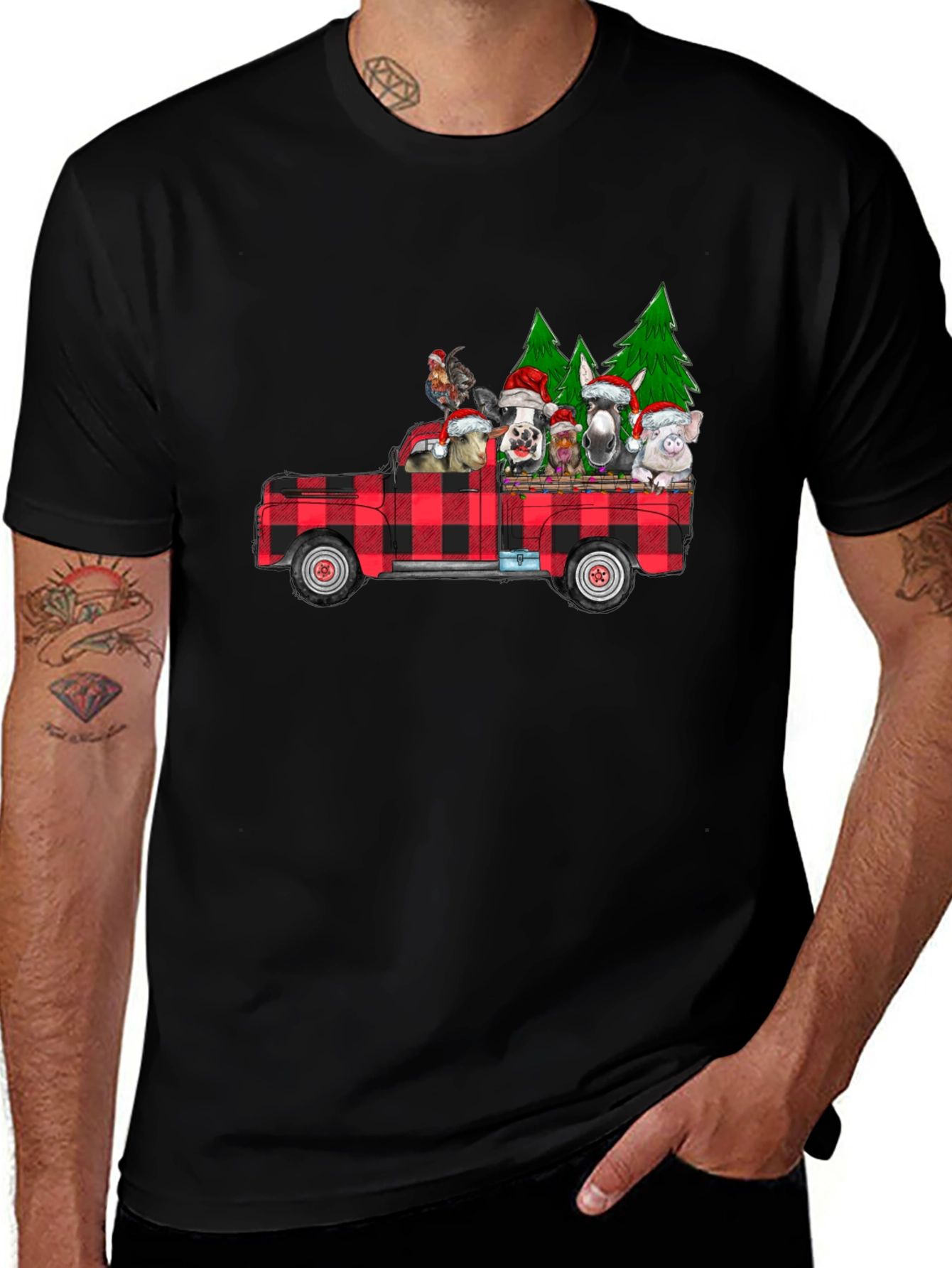 Holiday Farm Animal Truck T-Shirt