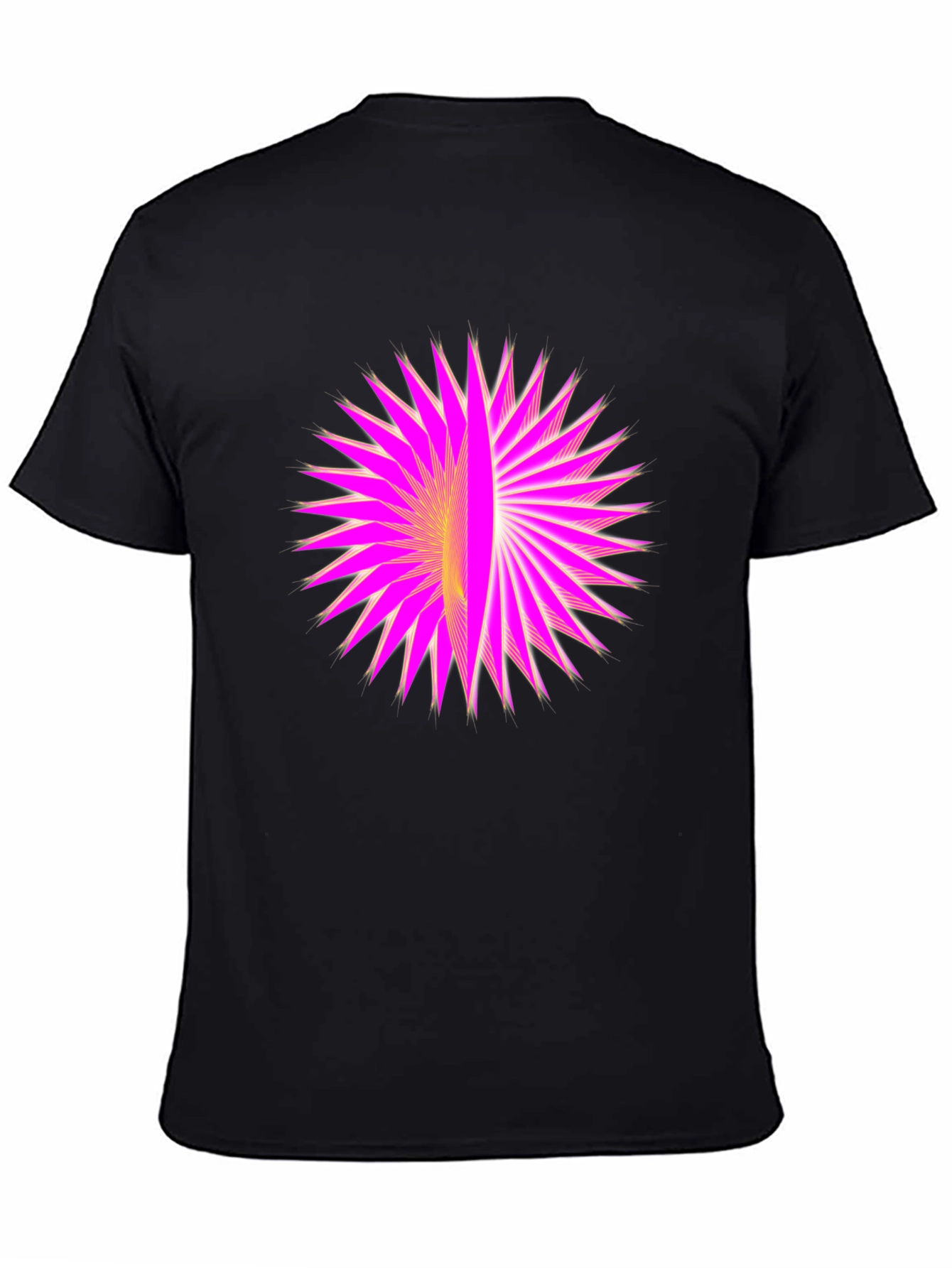 Geometric Burst Graphic Black T-Shirt
