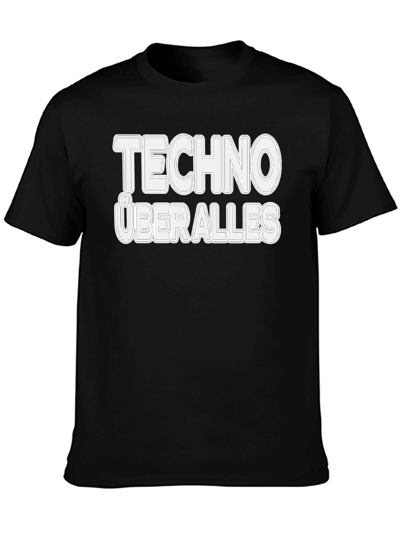 Techno Überalles Black Graphic T-Shirt