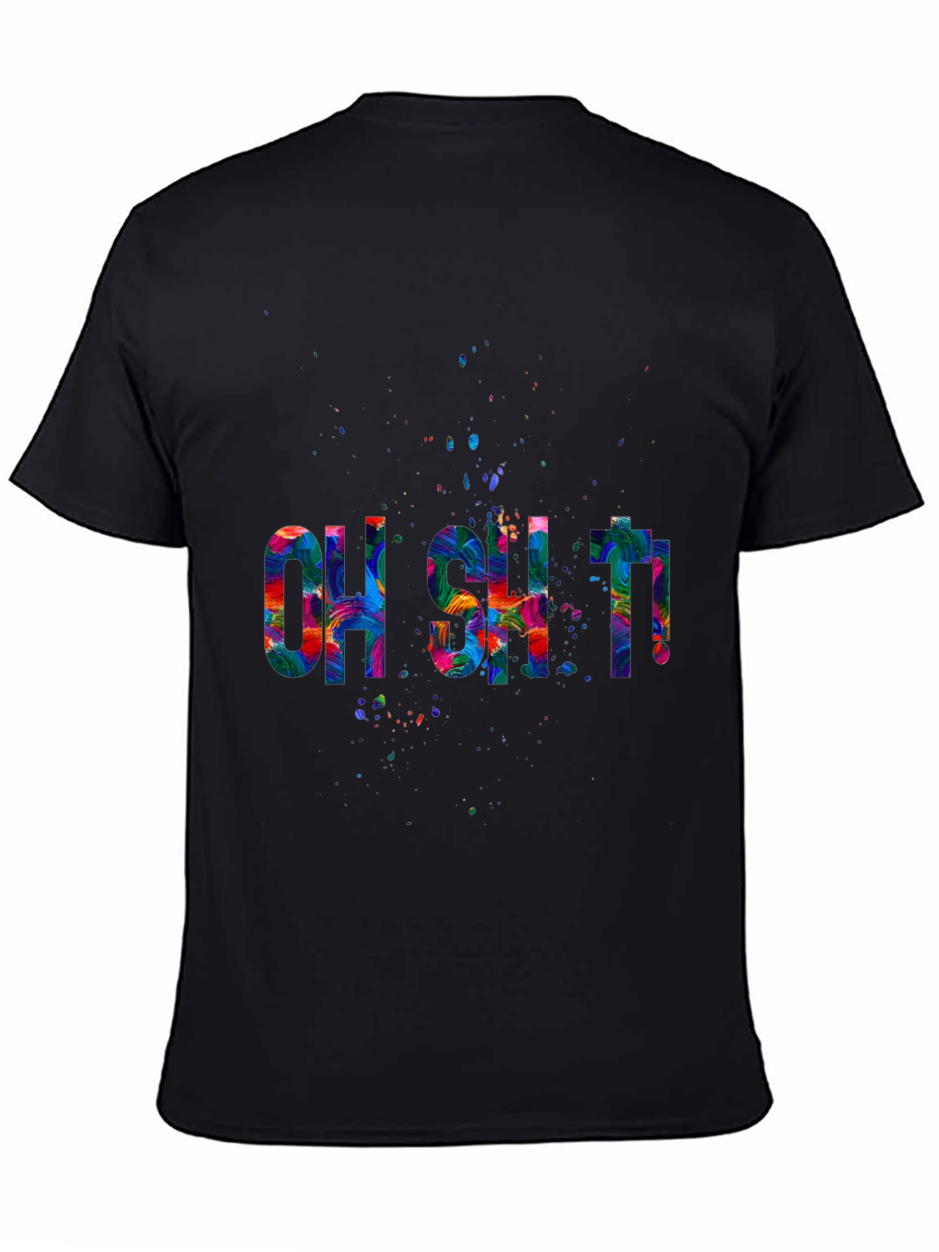 Oh Shit! Graphic Print Mens Black T-Shirt