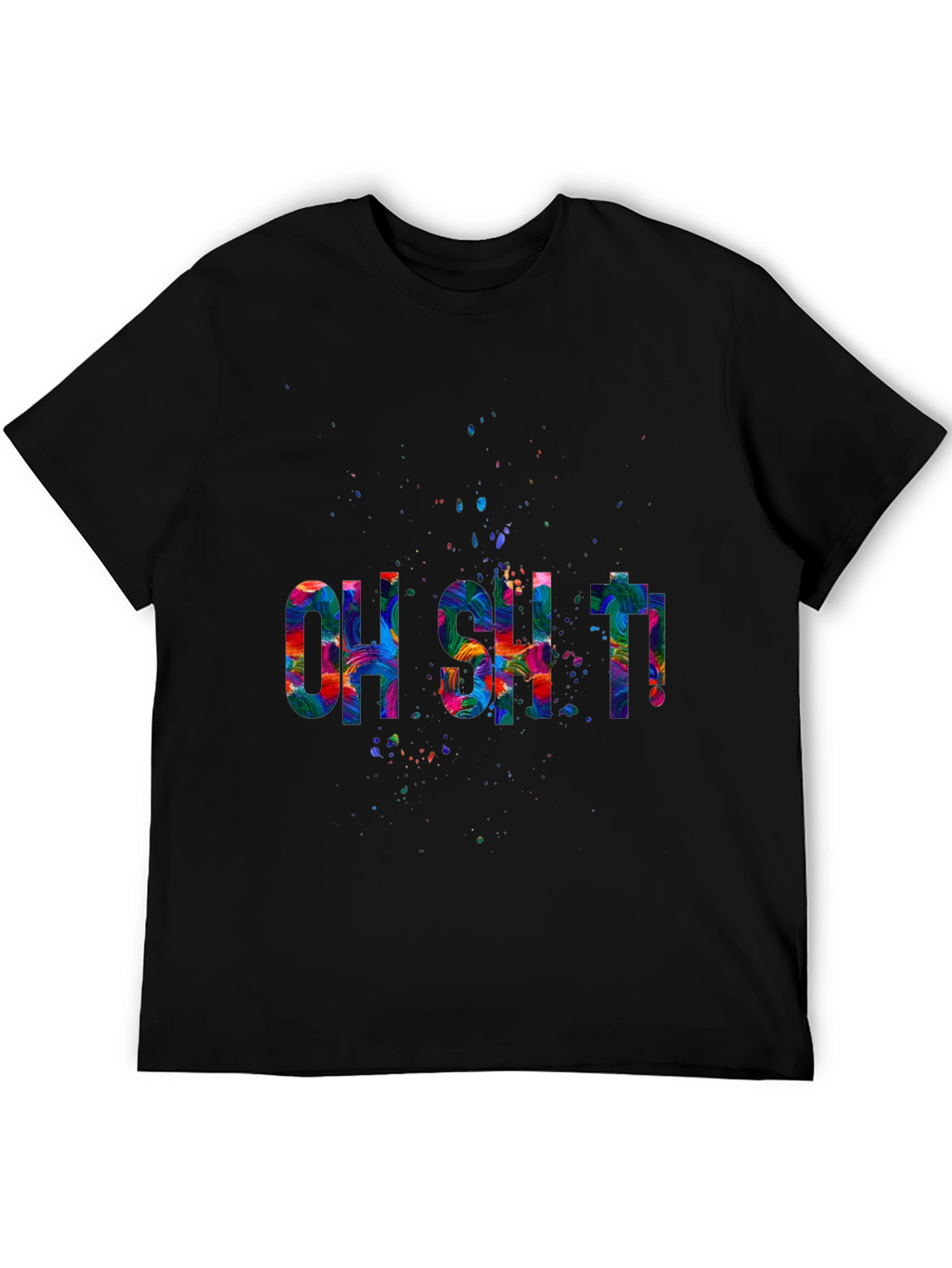 Oh Shit! Graphic Print Mens Black T-Shirt