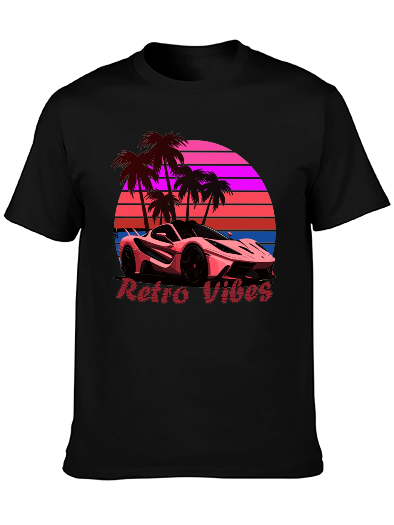 Retro Vibes Car Graphic T-Shirt