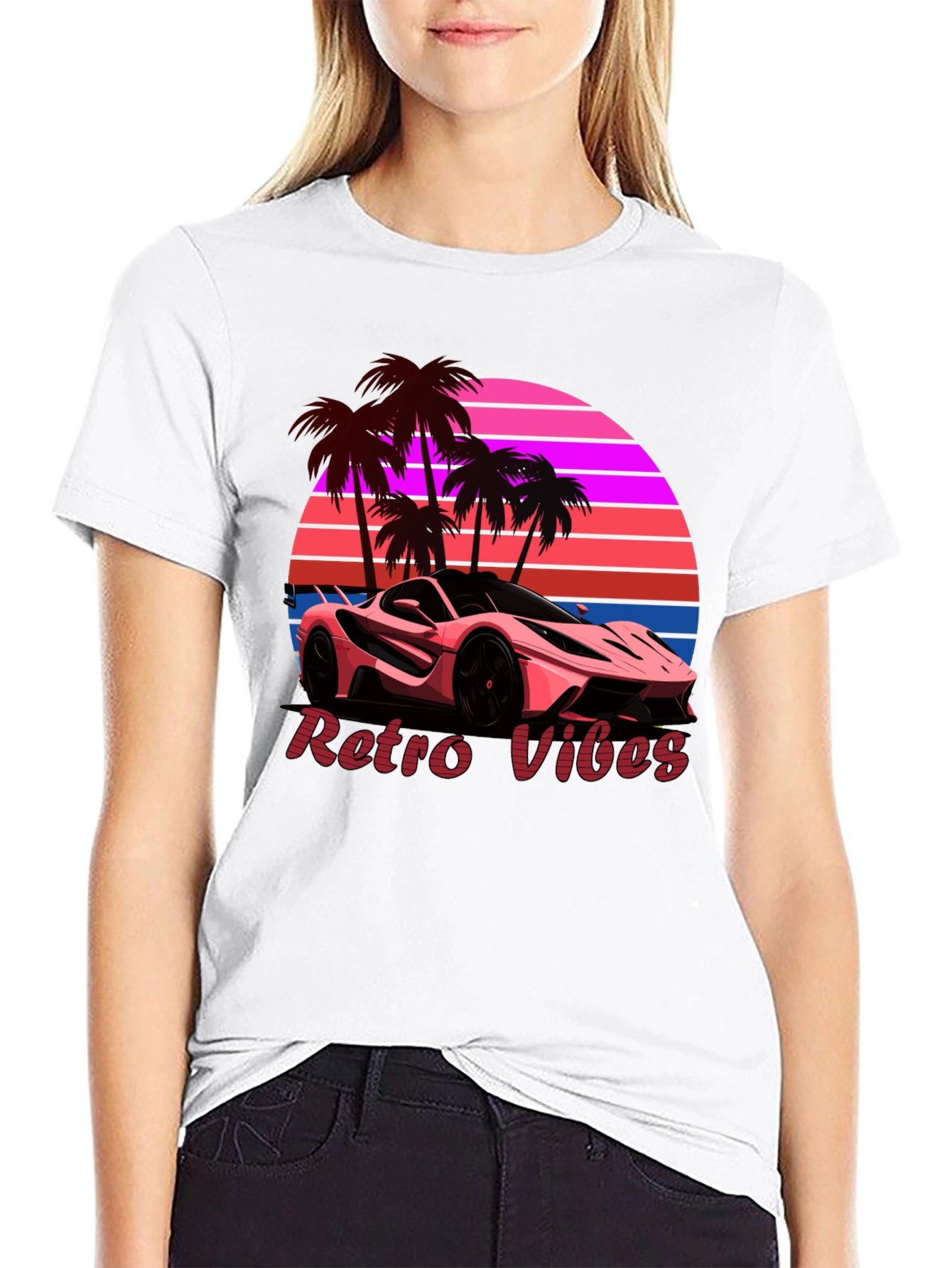 Retro Vibes Car Graphic T-Shirt