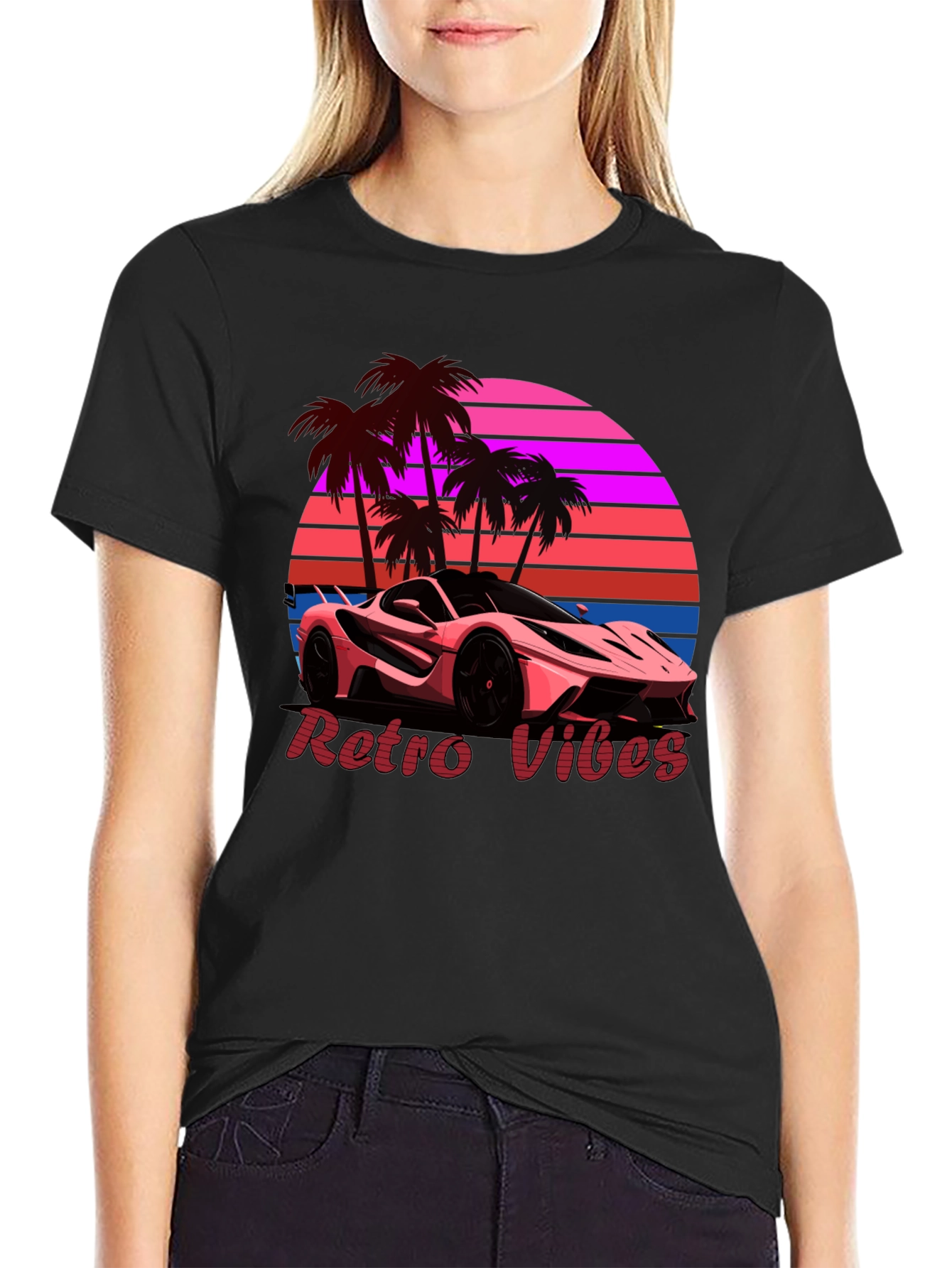 Retro Vibes Car Graphic T-Shirt