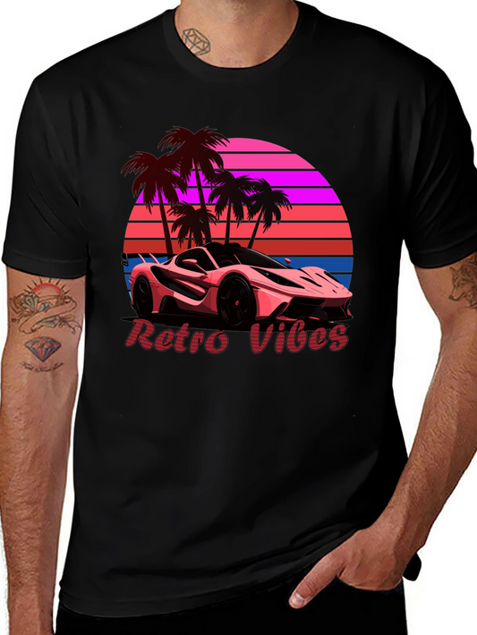 Retro Vibes Car Graphic T-Shirt