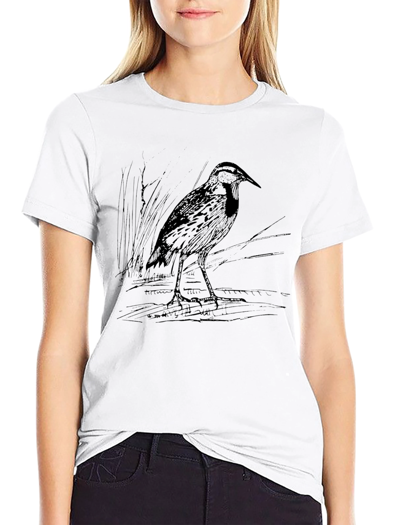 Heron Bird Graphic T-Shirt - Unisex Black Tee