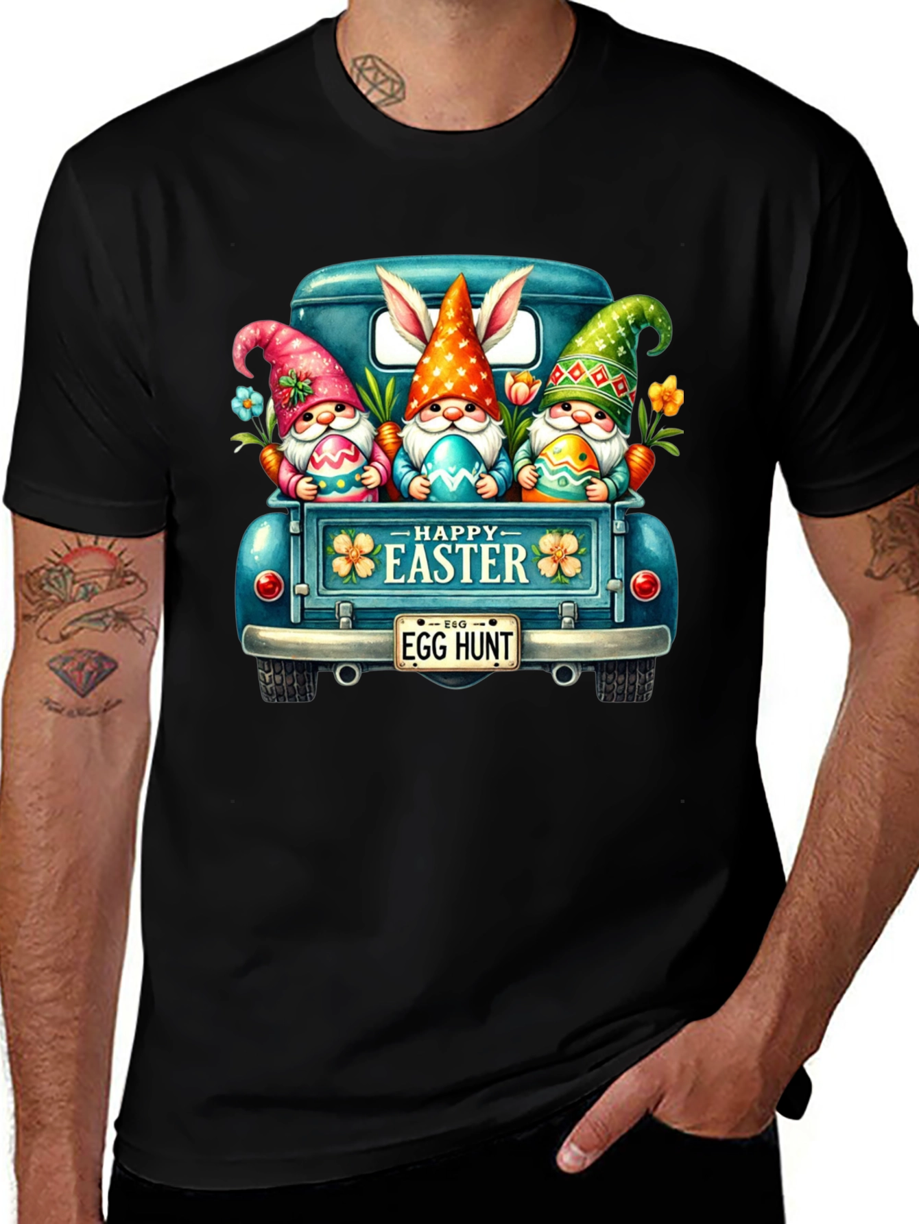 Easter Gnomes in Truck Graphic T-Shirt