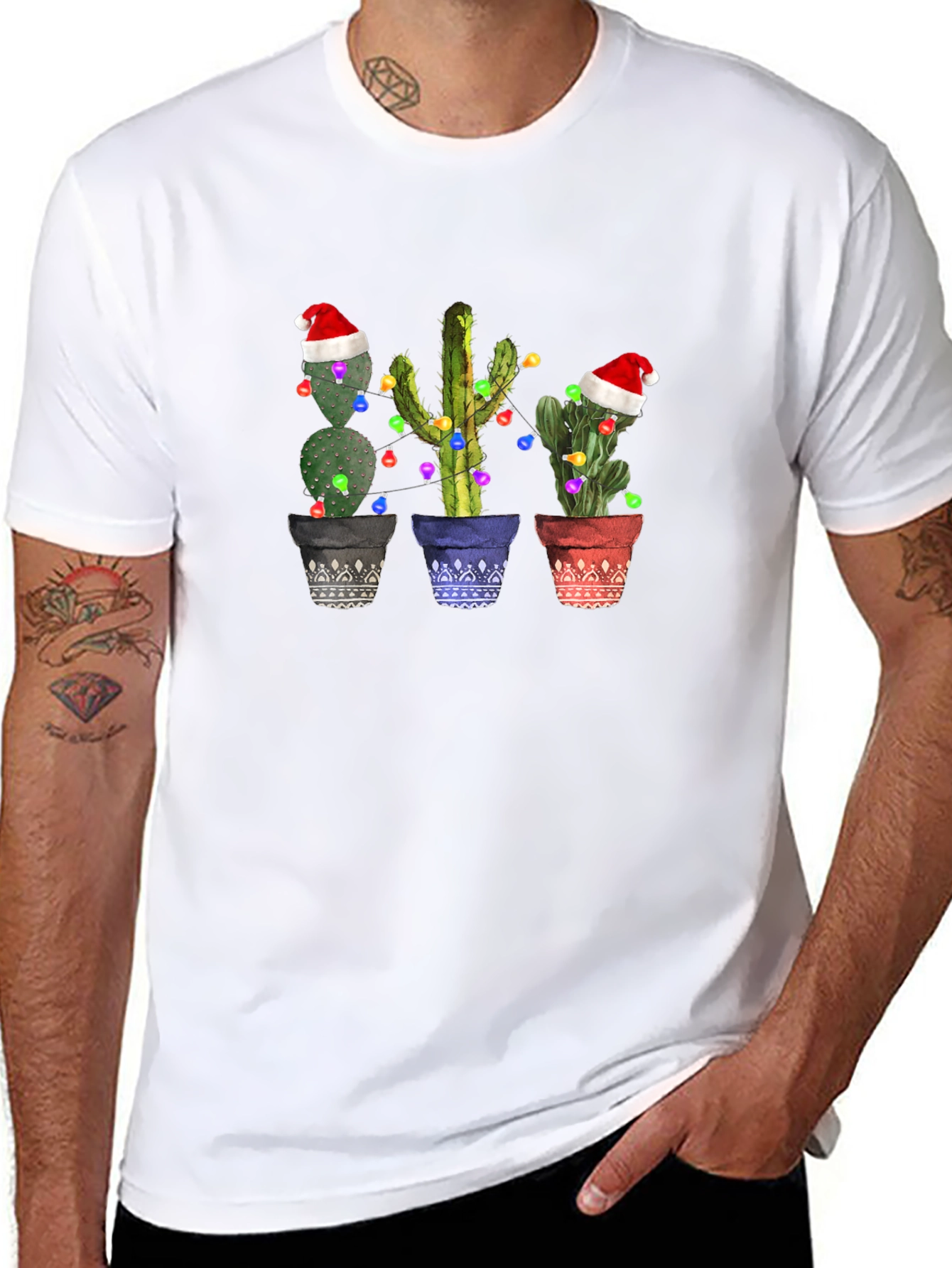 Christmas Cactus Tee - Holiday Desert Fun