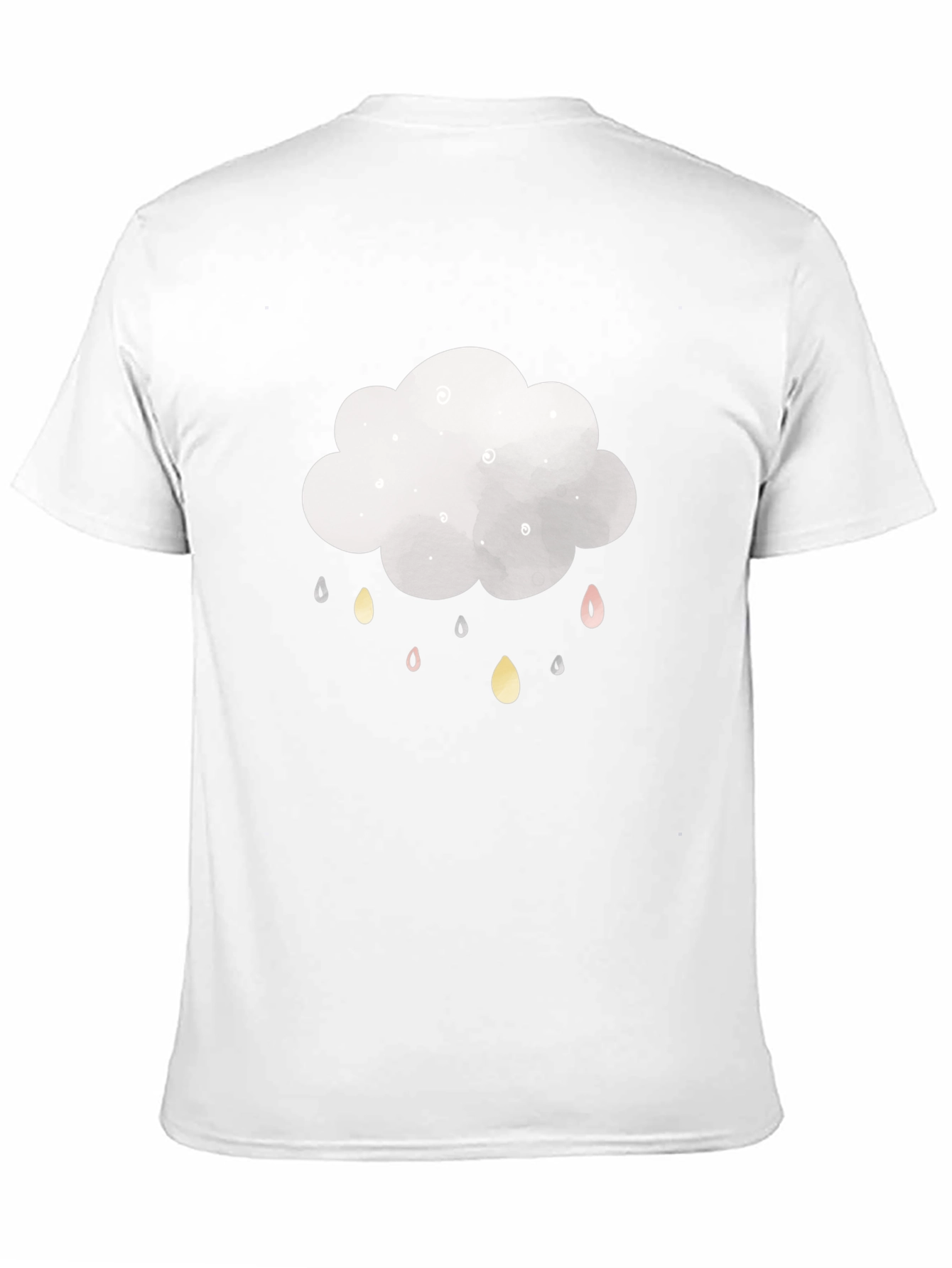 Cloud Raindrop Graphic T-Shirt - Stylish Black Tee