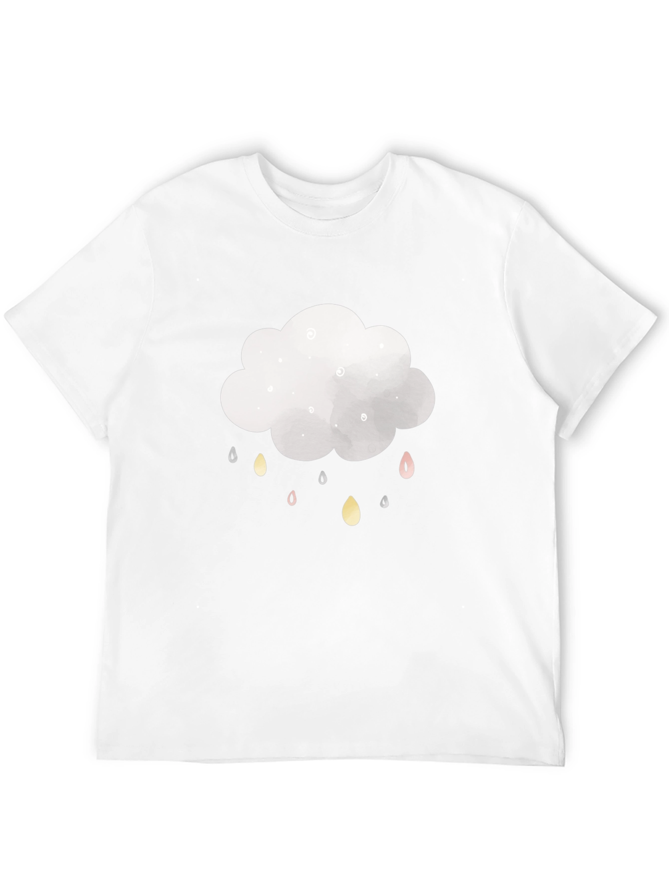 Cloud Raindrop Graphic T-Shirt - Stylish Black Tee