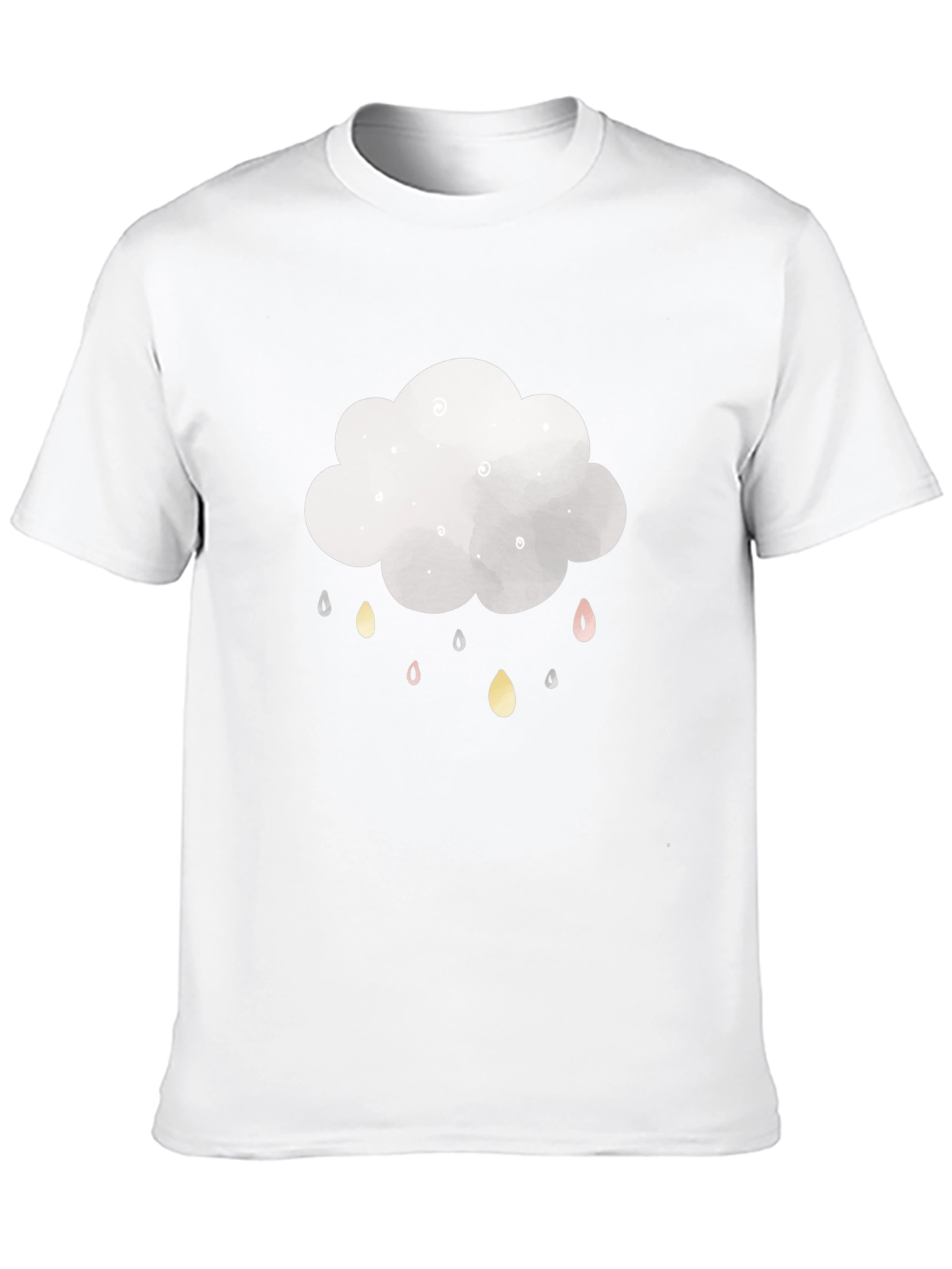 Cloud Raindrop Graphic T-Shirt - Stylish Black Tee