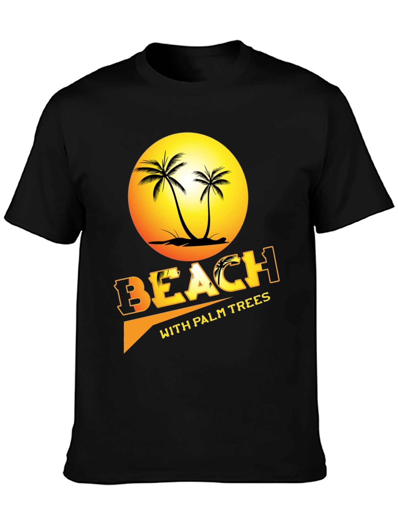 Beach with Palm Trees Graphic Tee