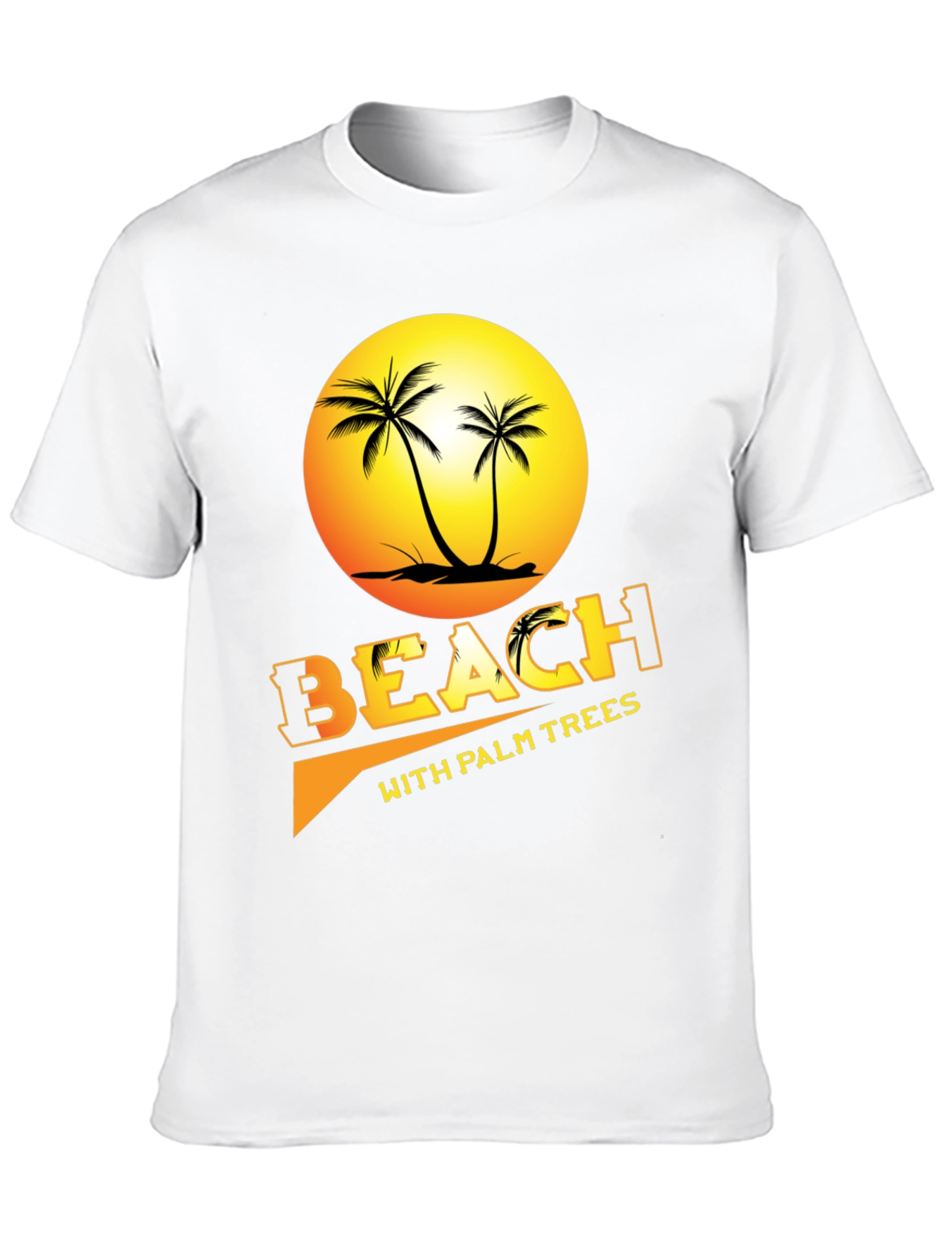Beach with Palm Trees Graphic Tee