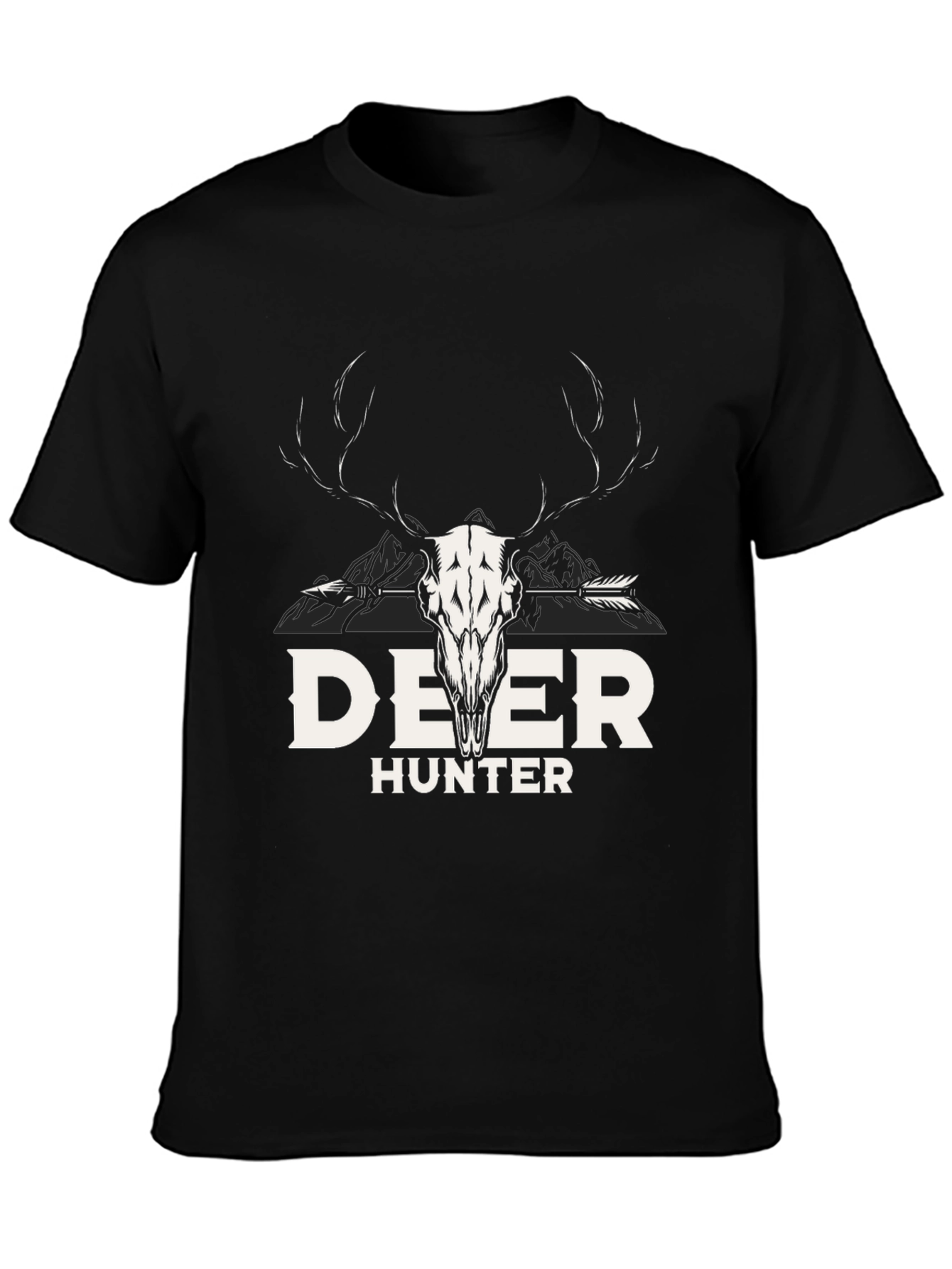 Deer Hunter Graphic Tee - Antler Skull Design