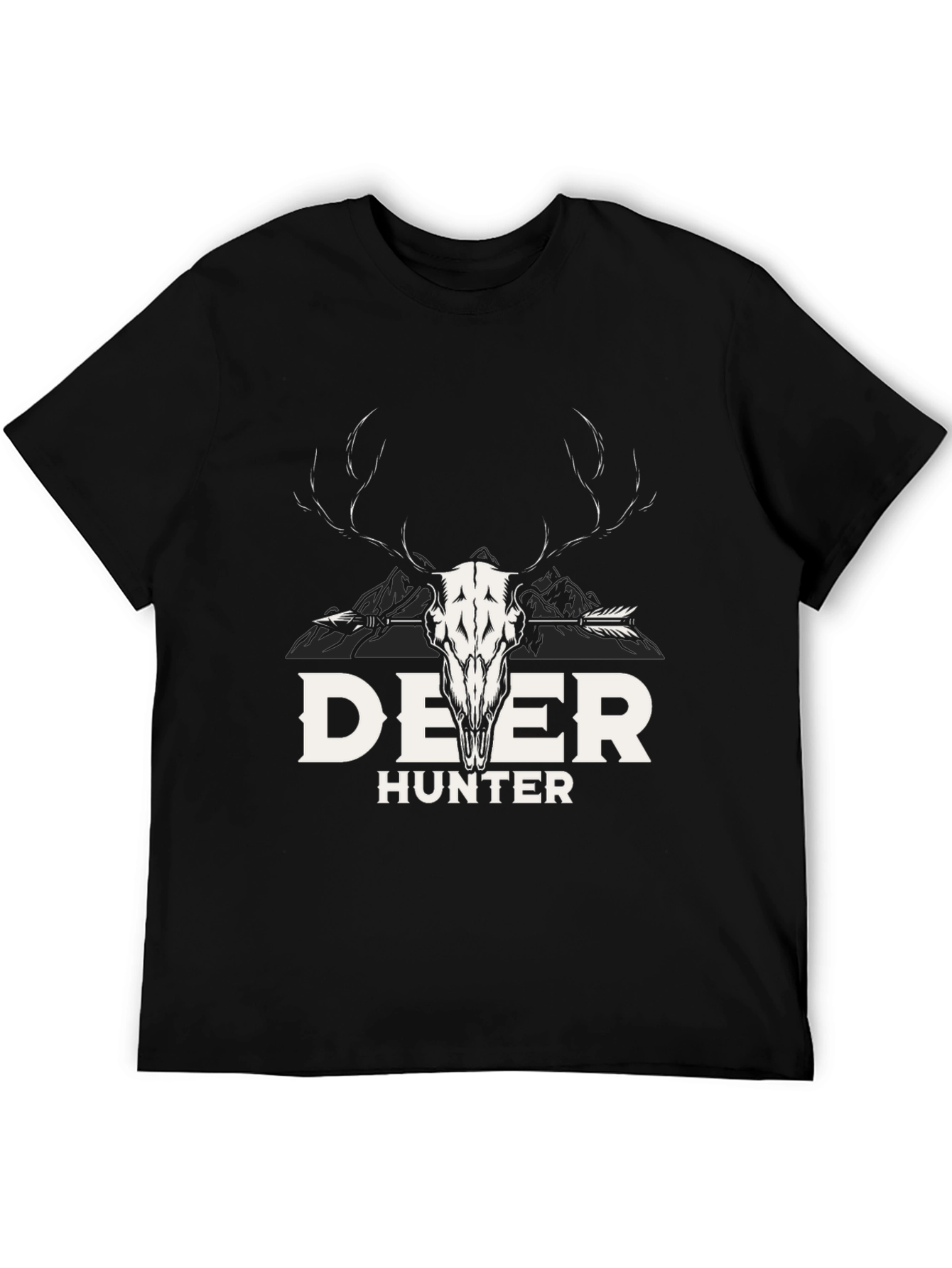 Deer Hunter Graphic Tee - Antler Skull Design