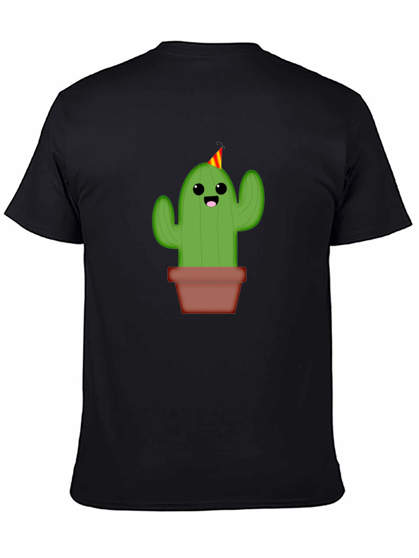 Cute Cactus Graphic Tee - Black