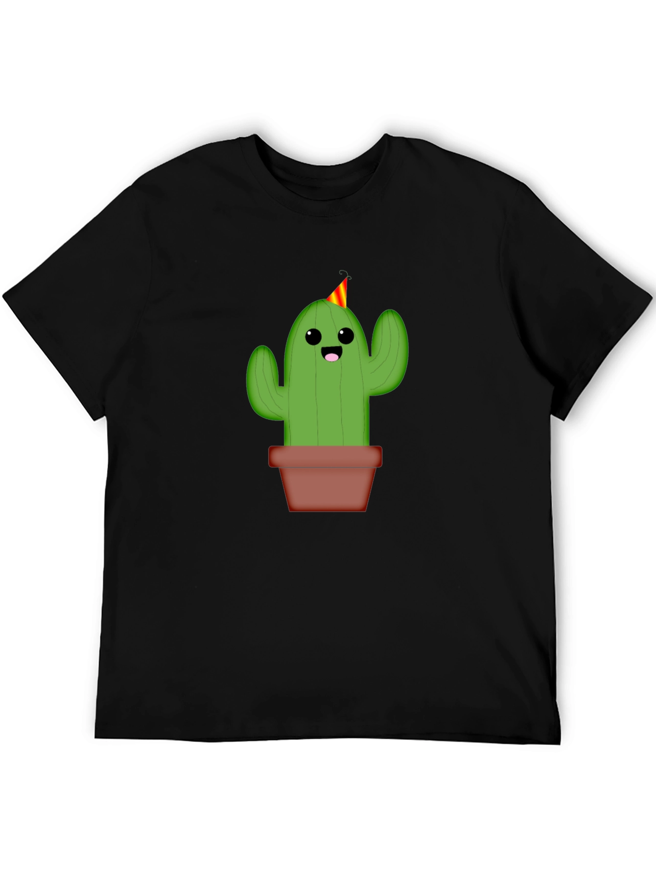 Cute Cactus Graphic Tee - Black