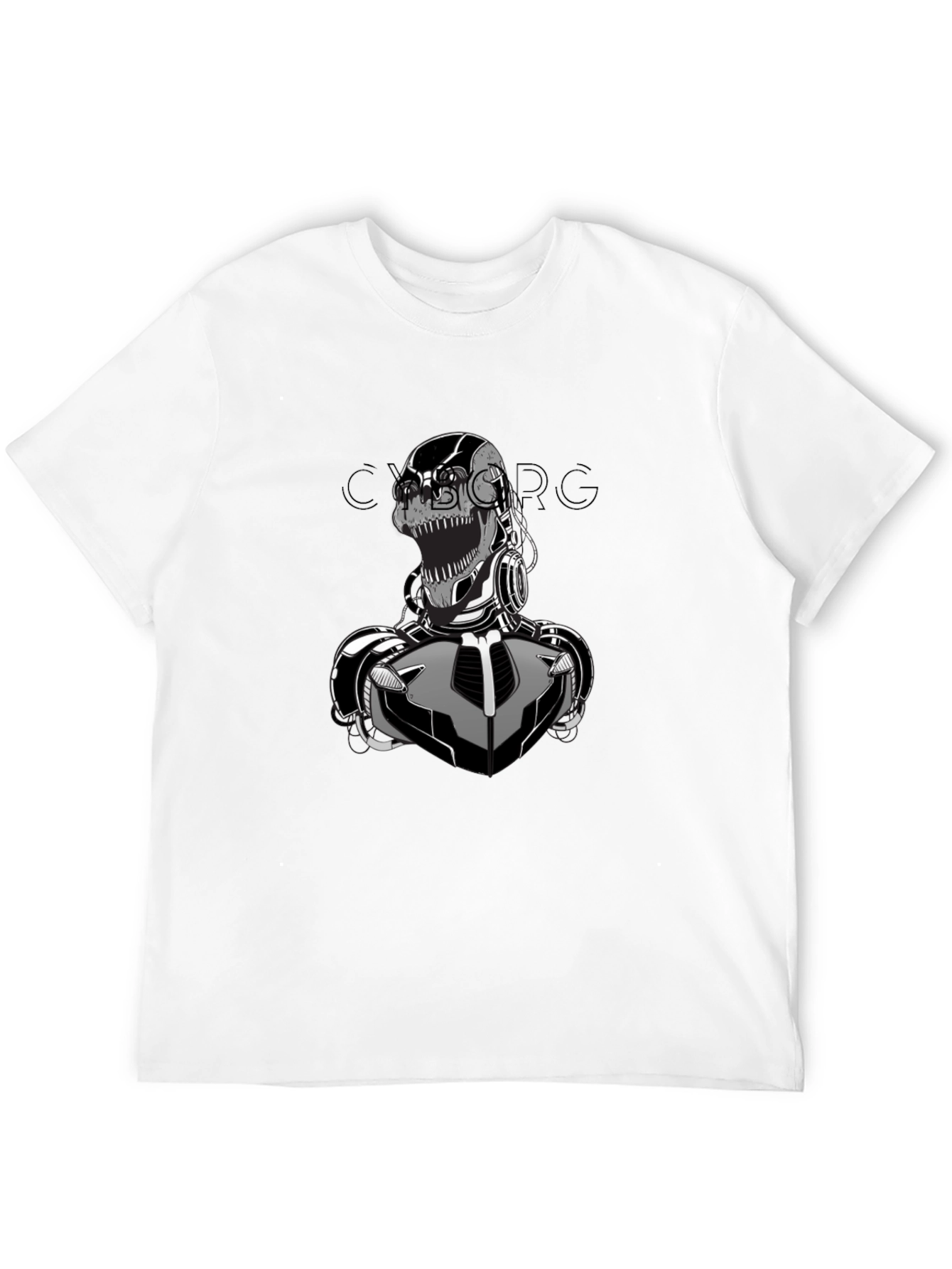 Cyborg Graphic Print T-Shirt - Black Cotton Tee