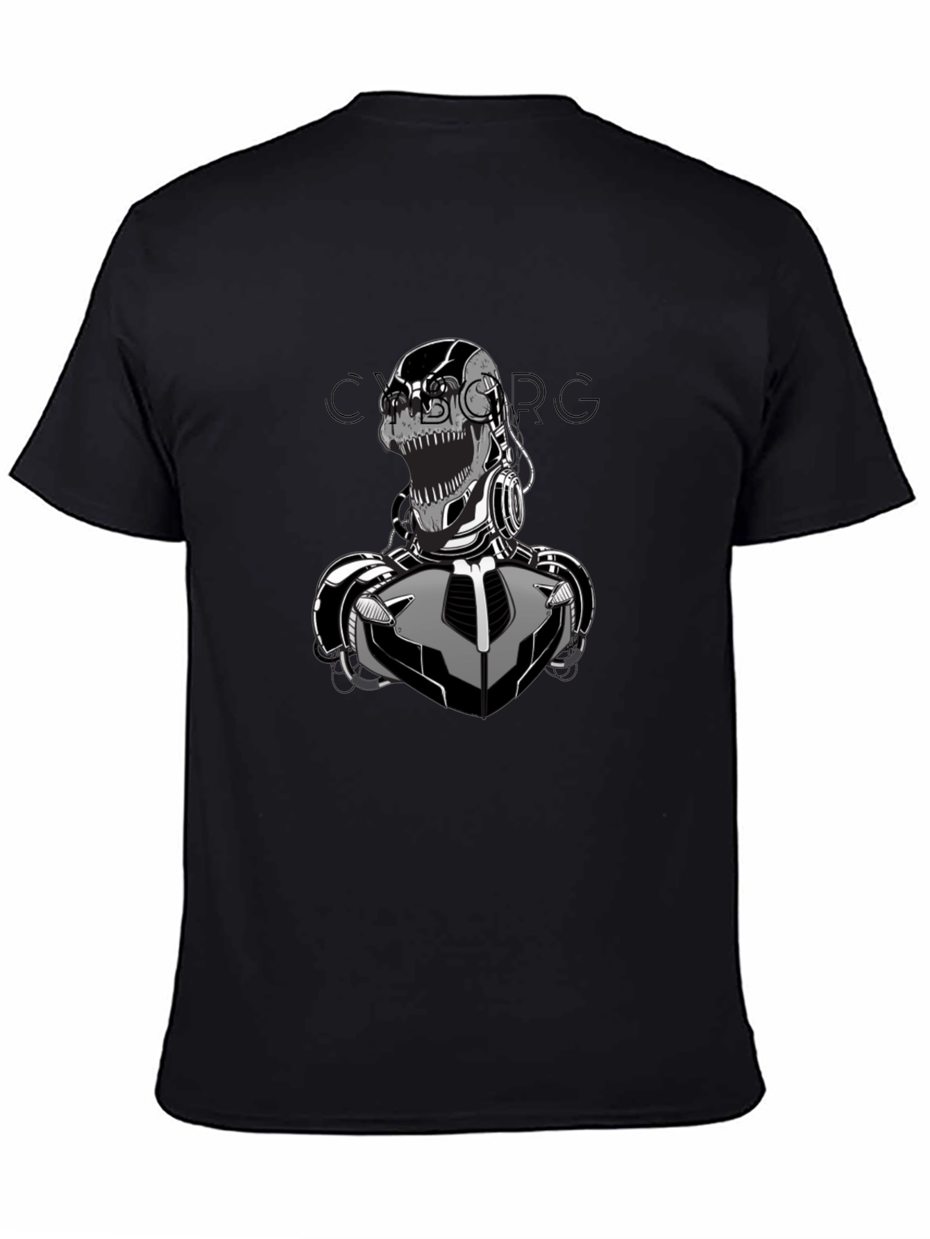 Cyborg Graphic Print T-Shirt - Black Cotton Tee