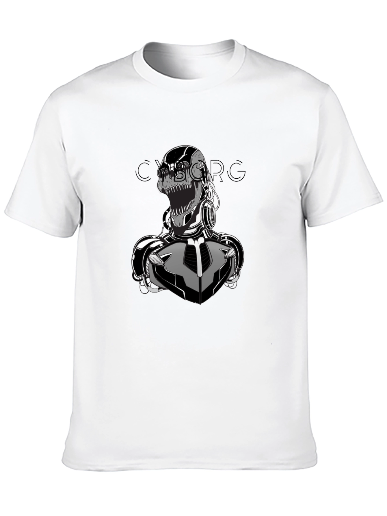 Cyborg Graphic Print T-Shirt - Black Cotton Tee