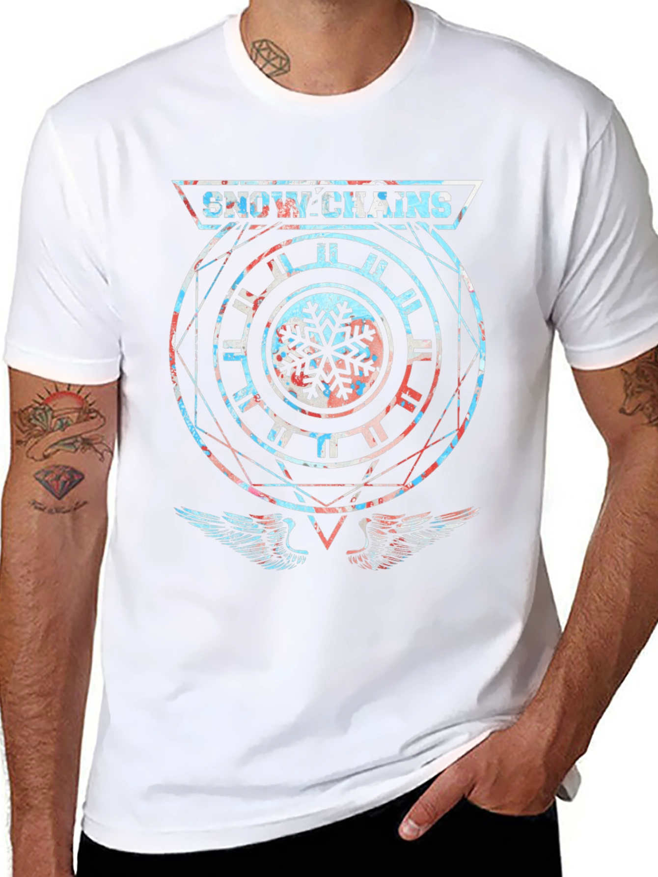 Snow Chains Graphic T-Shirt - Unique Design