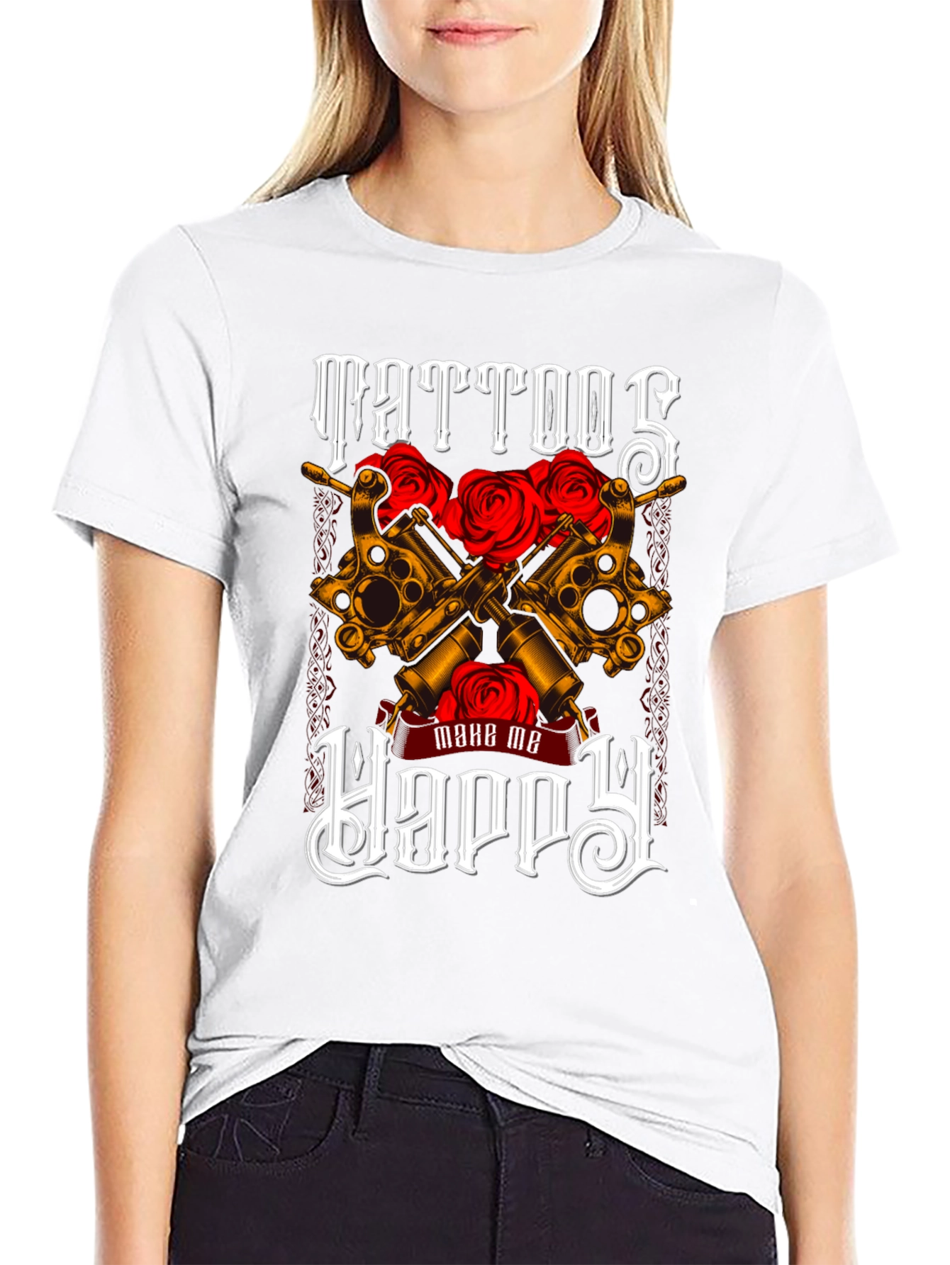 Tattoos Make Me Happy Graphic Tee
