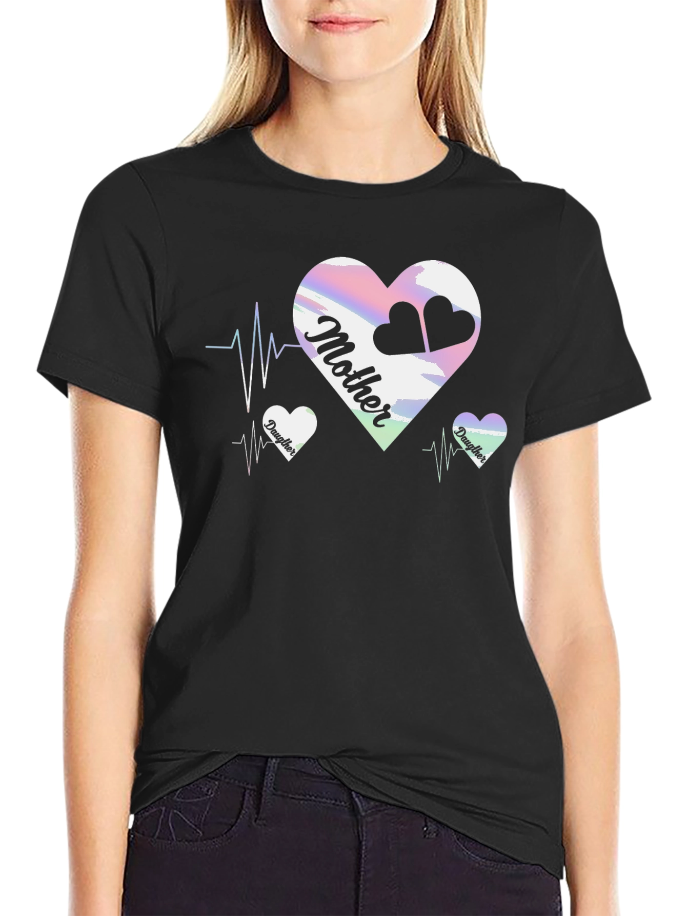 Mother & Daughter Matching Heartbeat T-Shirt