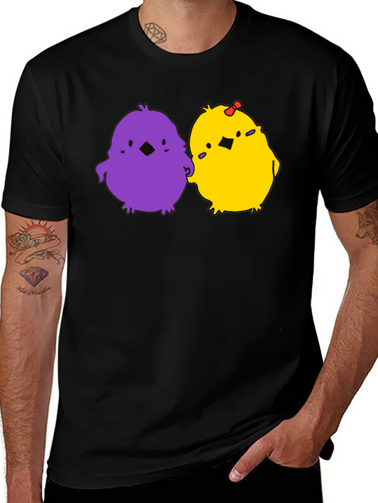 Cute Chicks Graphic Tee - Soft Black Cotton