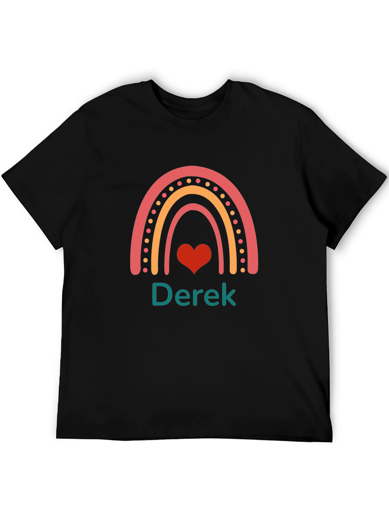 Personalized Rainbow Heart T-Shirt - Derek