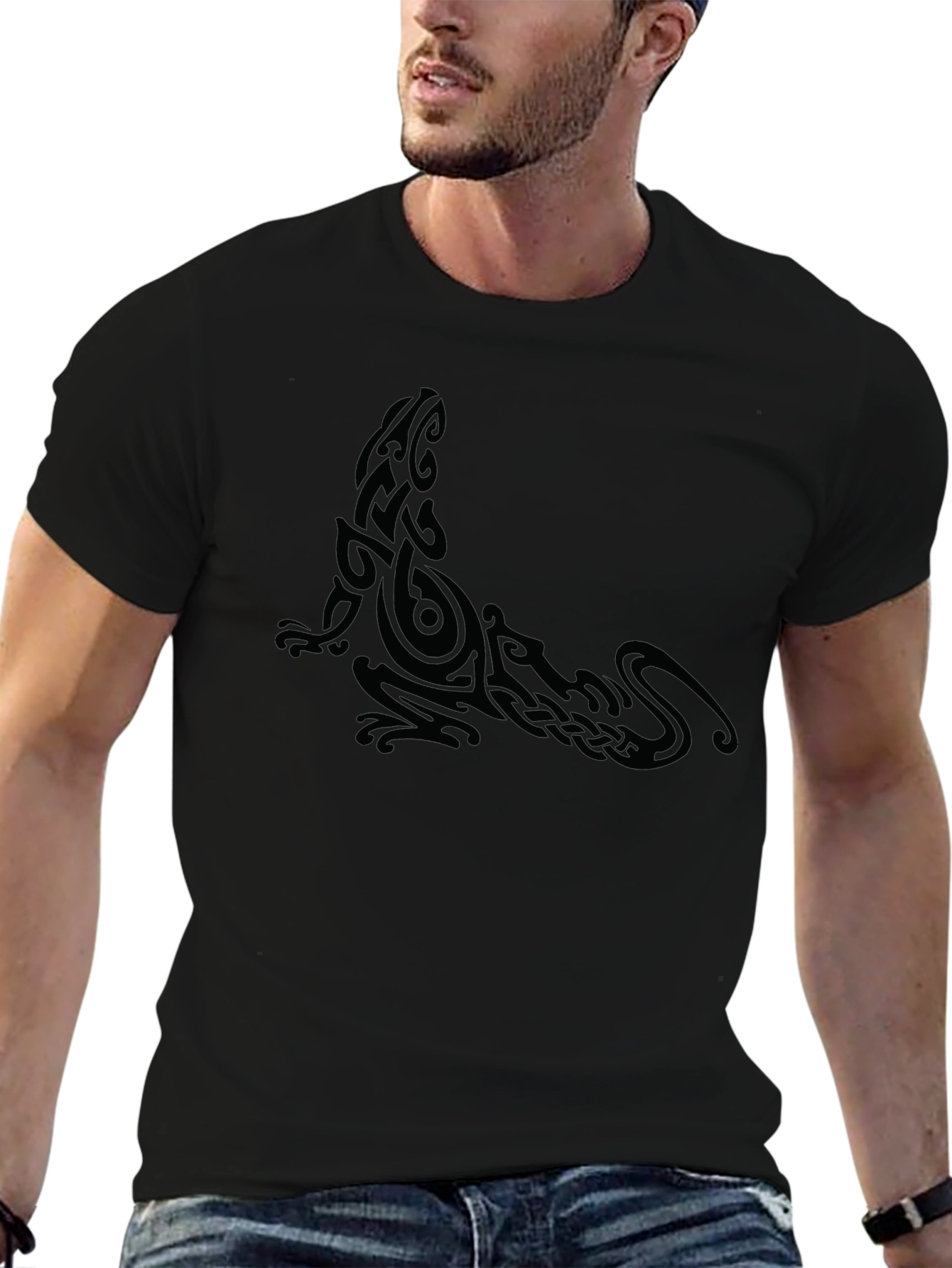 Tribal Gecko Black T-Shirt