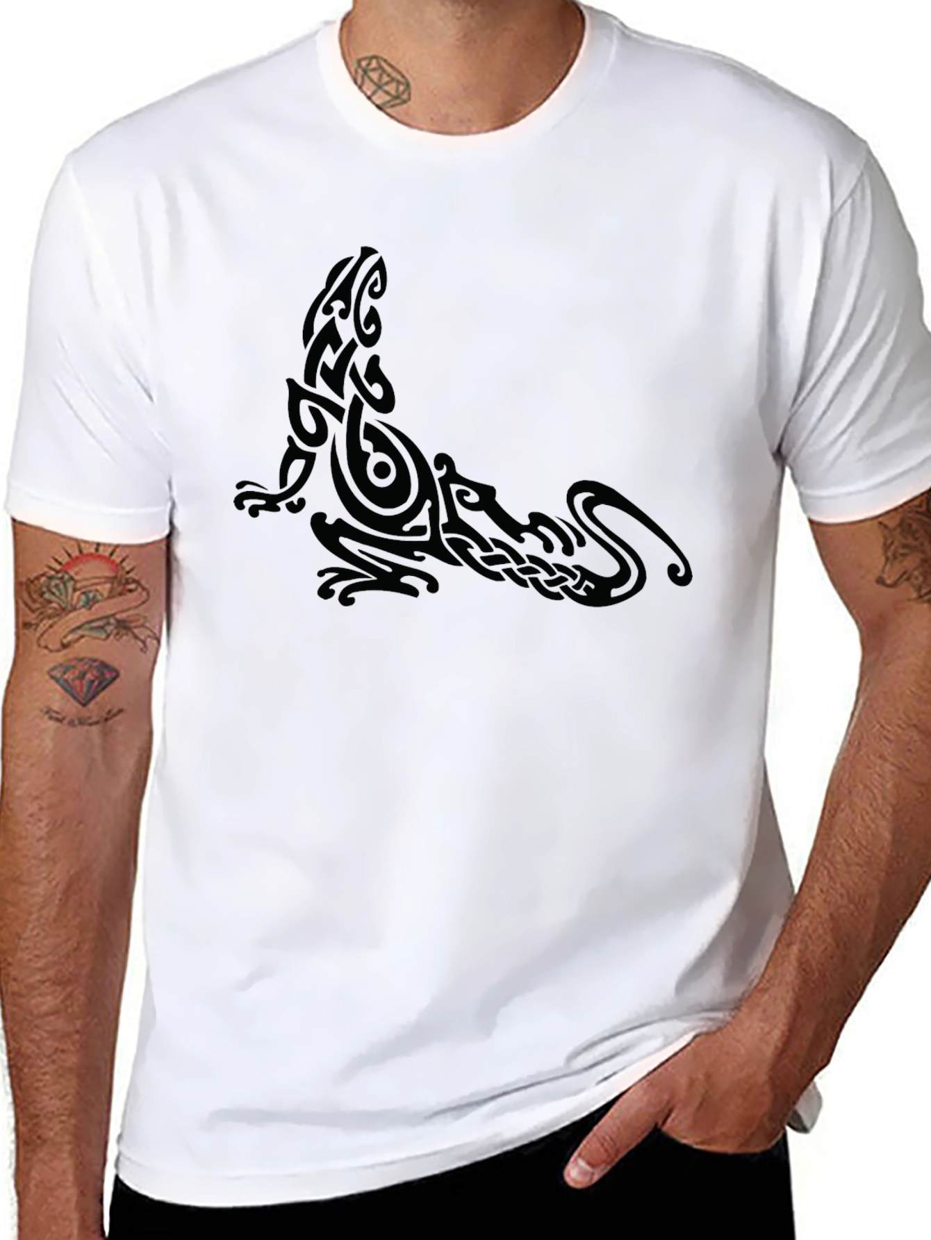 Tribal Gecko Black T-Shirt