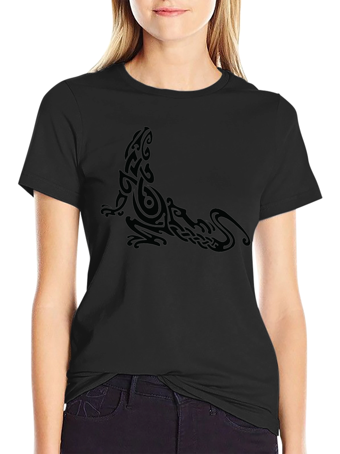 Tribal Gecko Black T-Shirt