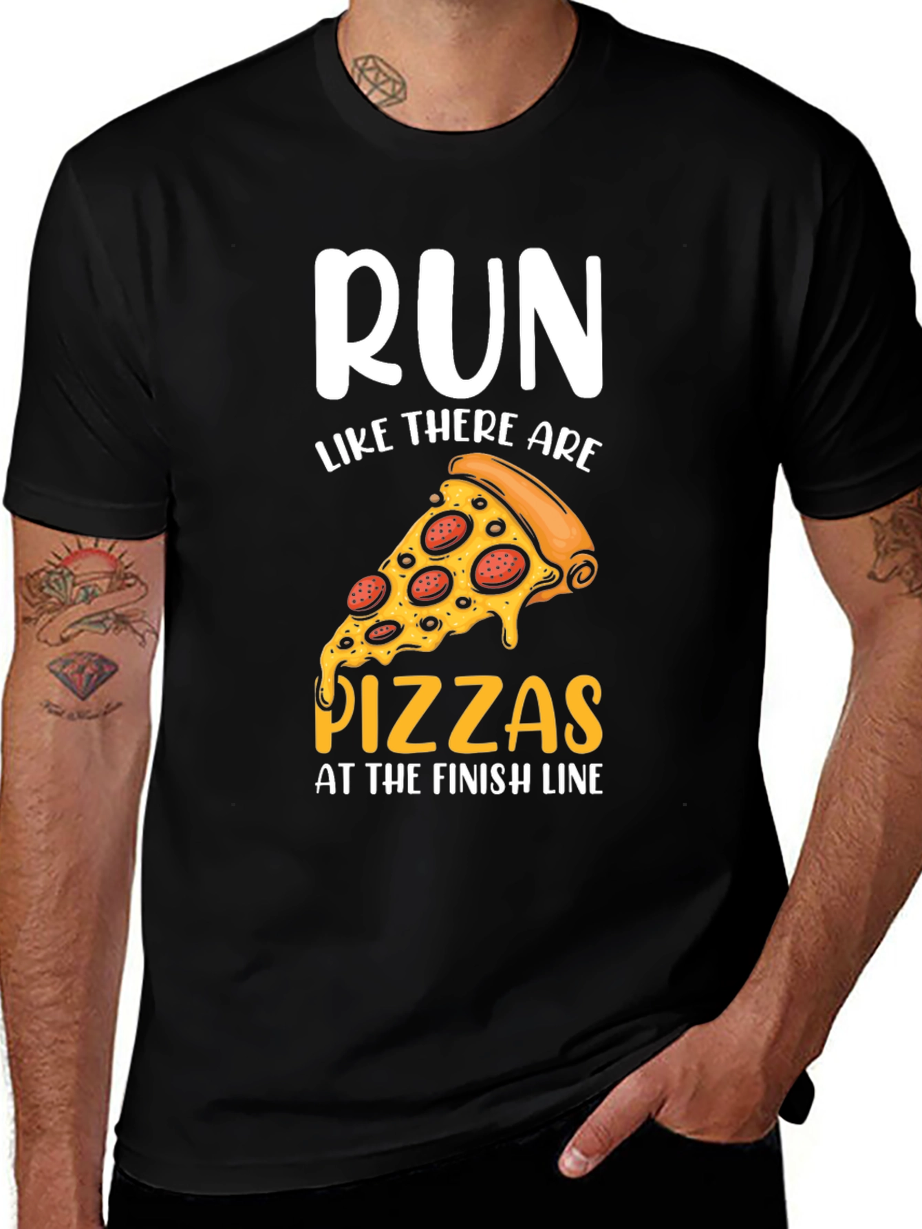 Run for Pizza T-Shirt - Funny Foodie Apparel