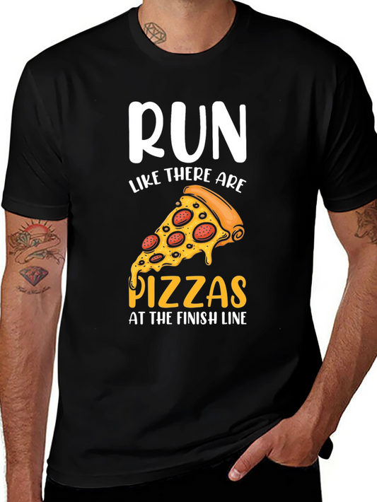 Run for Pizza T-Shirt - Funny Foodie Apparel