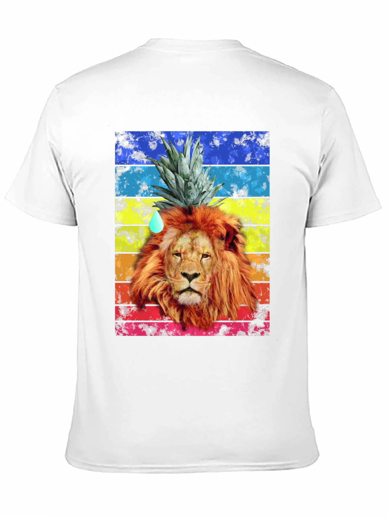 Lion Pineapple Head Graphic Tee - Mens Black T-Shirt