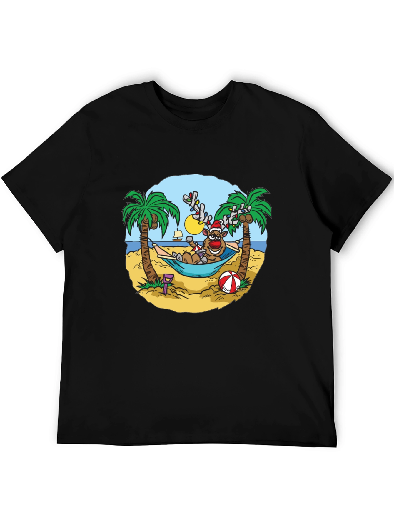 Reindeer Holiday Beach T-Shirt