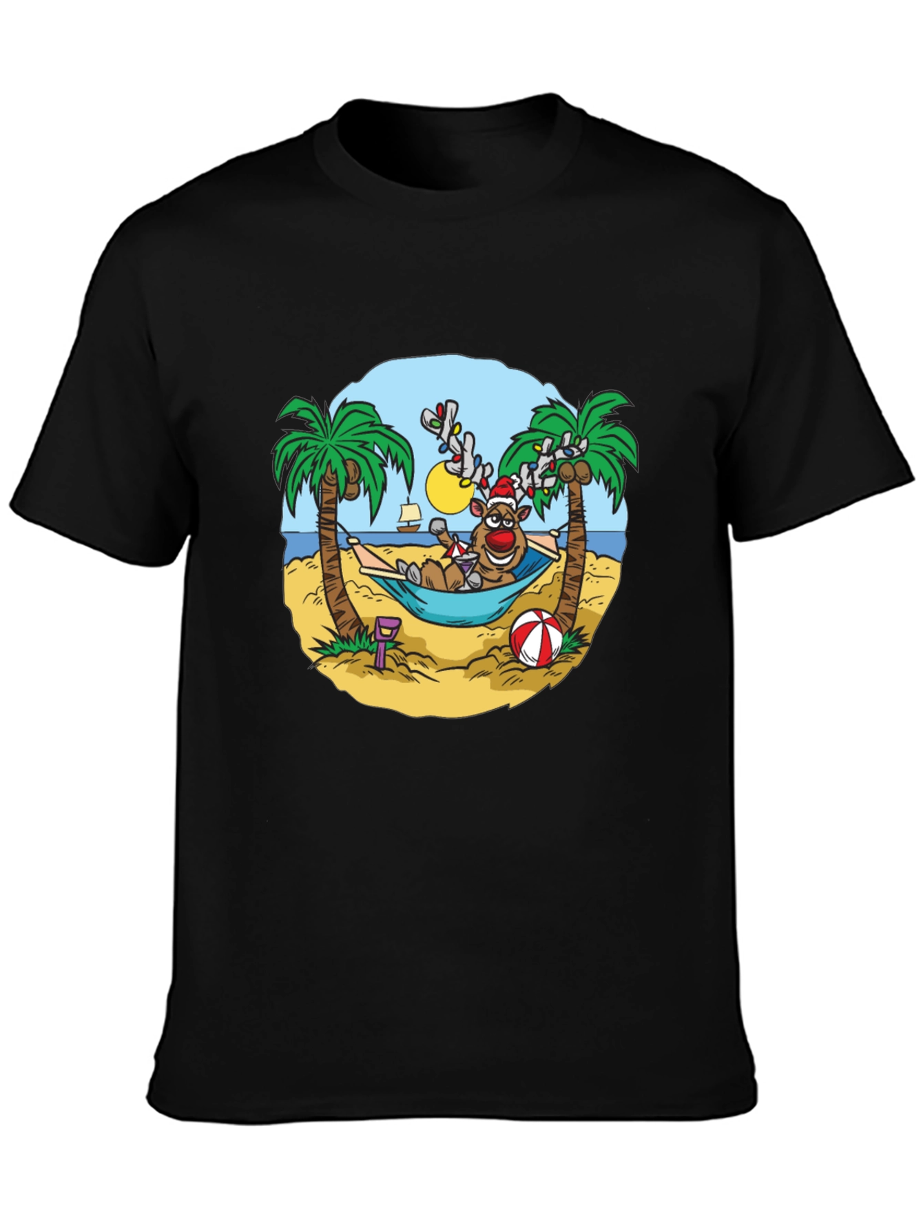 Reindeer Holiday Beach T-Shirt