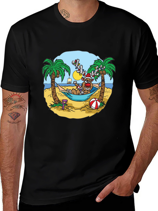 Reindeer Holiday Beach T-Shirt