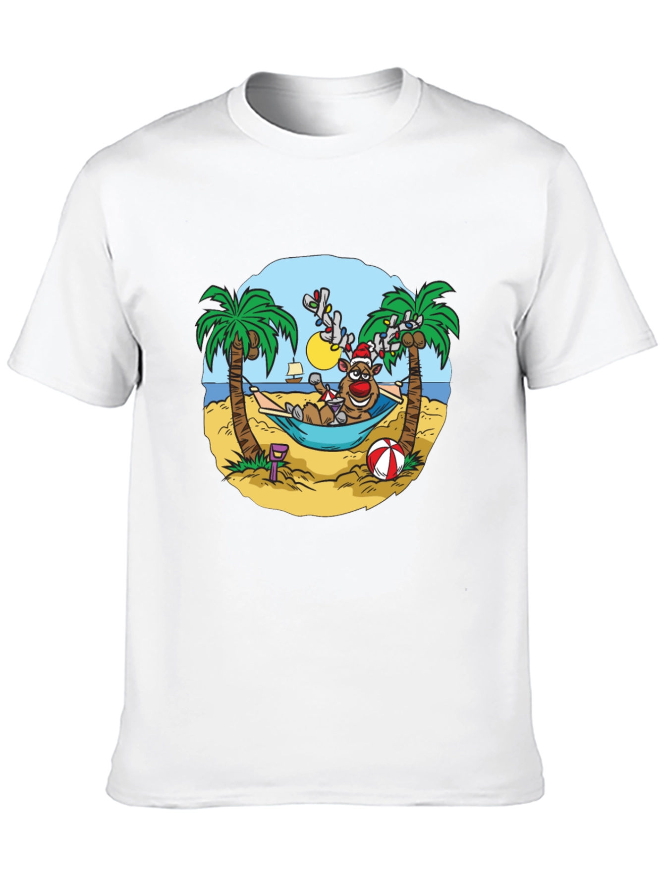 Reindeer Holiday Beach T-Shirt
