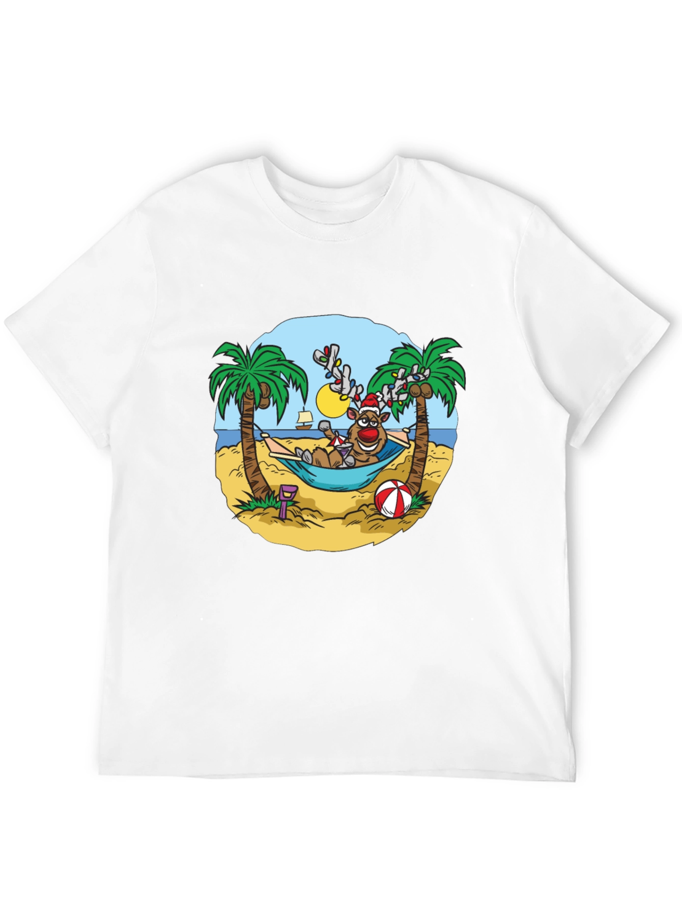 Reindeer Holiday Beach T-Shirt