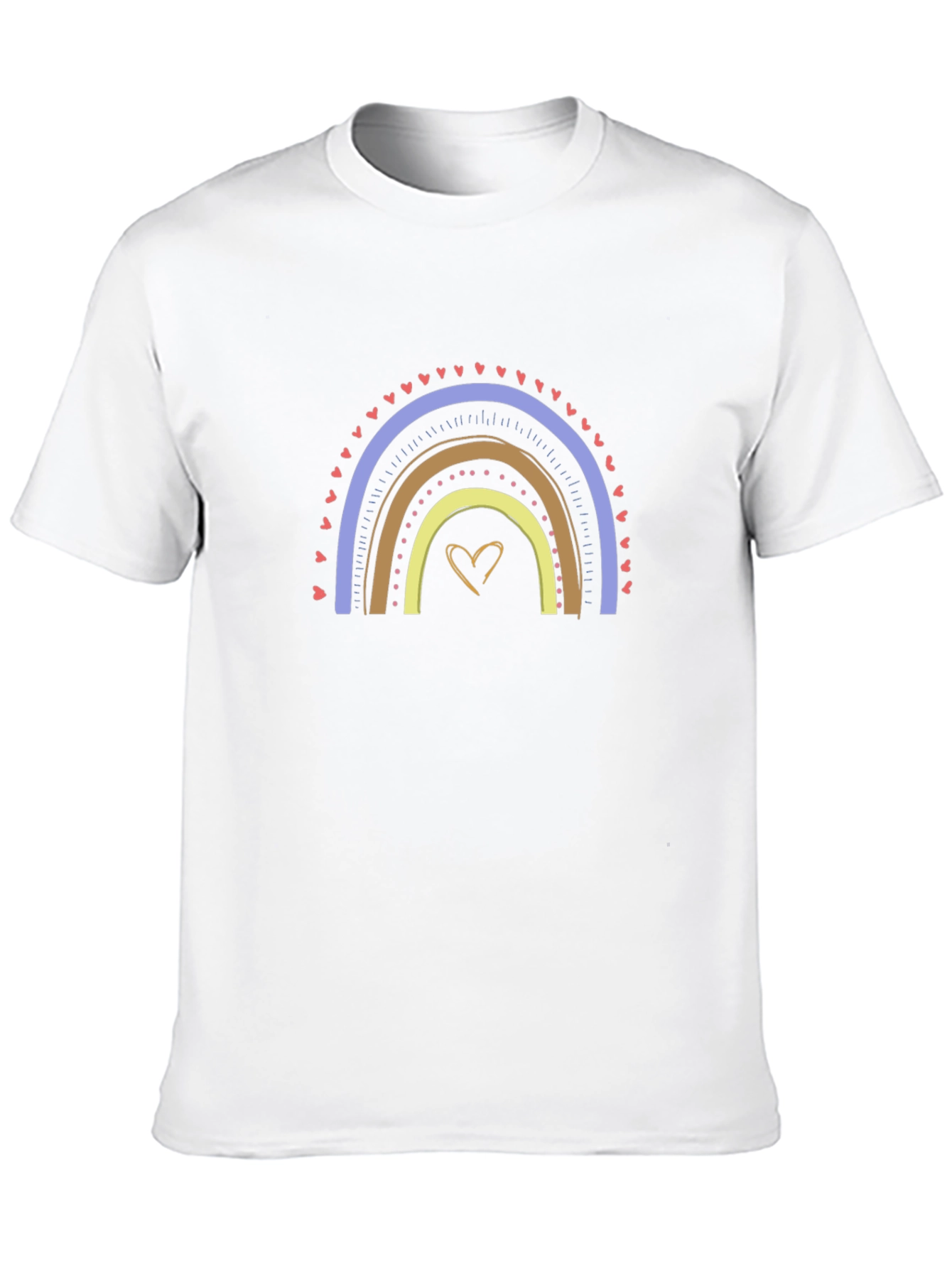 Rainbow Heart Graphic T-Shirt - Casual Black Tee