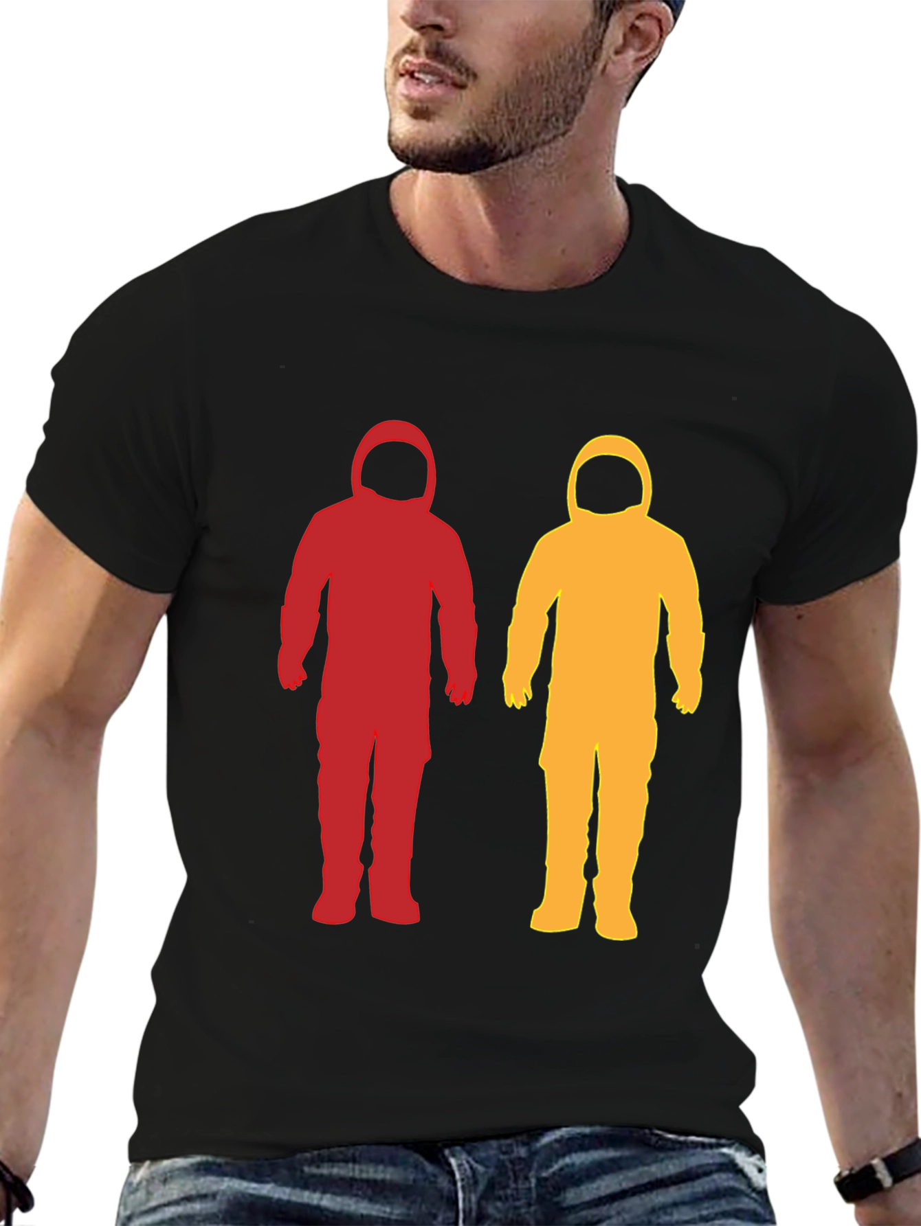 Astronaut Duo Graphic Tee - Spaceman Silhouette T-Shirt
