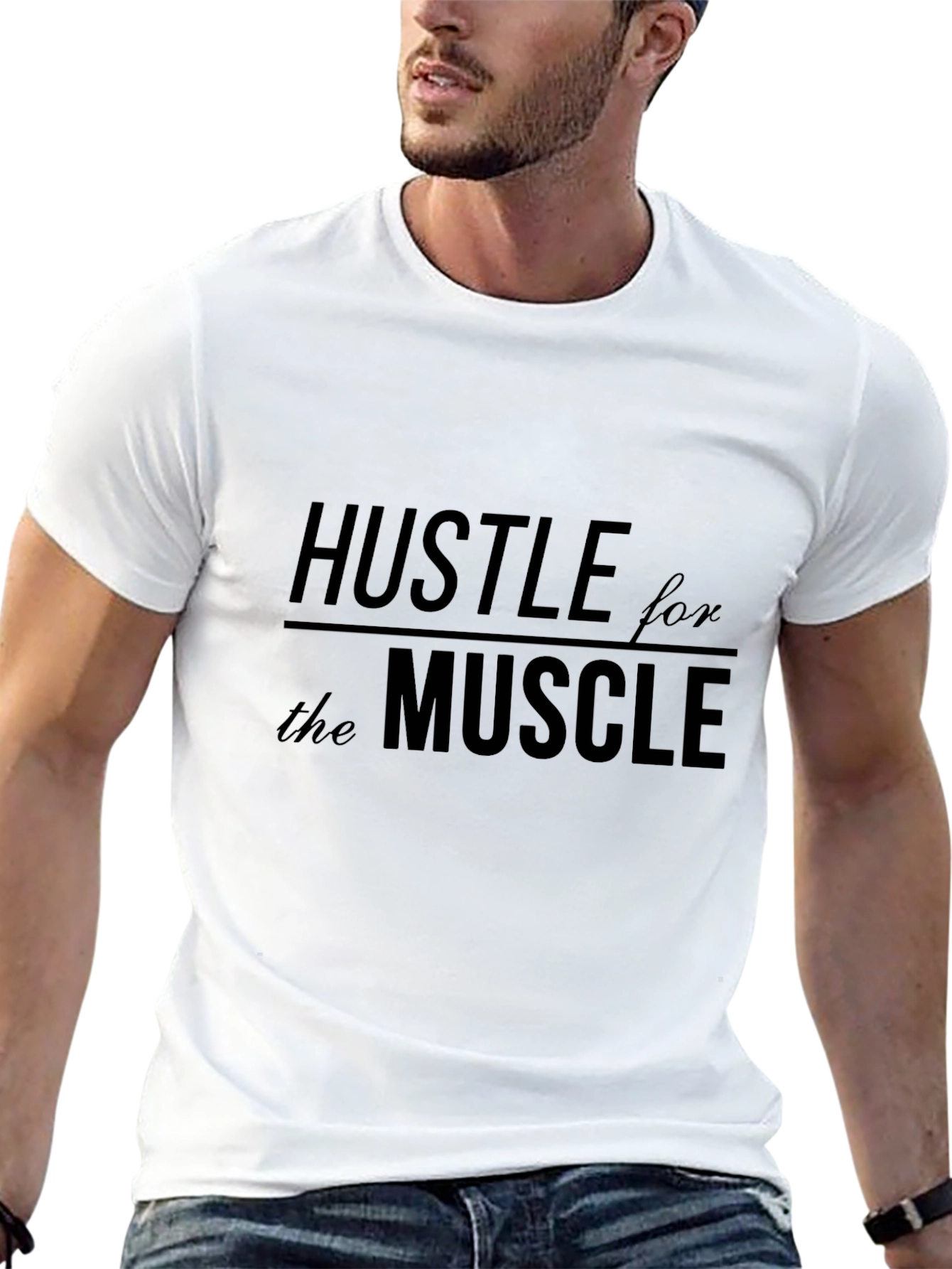 Hustle for the Muscle Graphic Tee - Black
