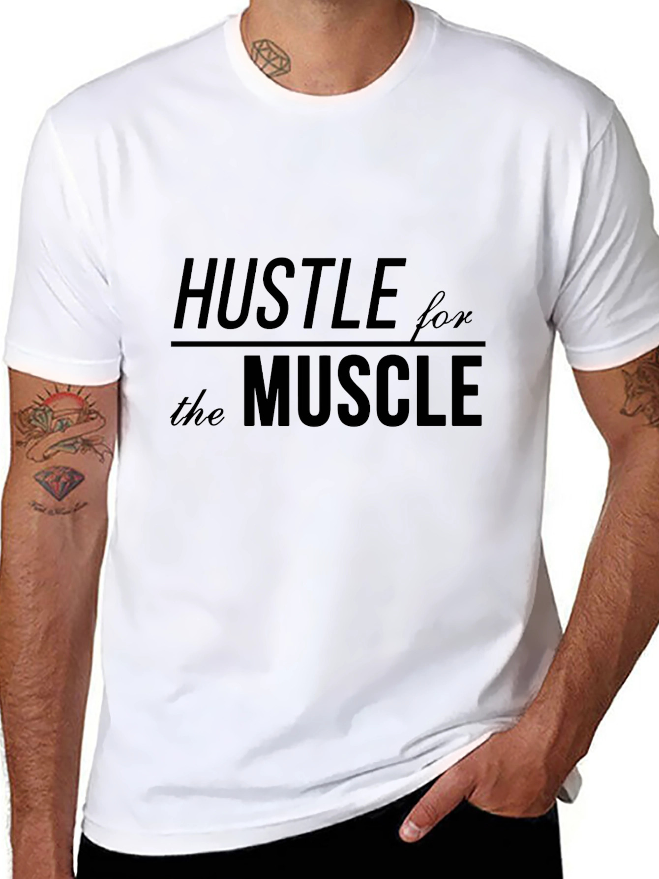 Hustle for the Muscle Graphic Tee - Black