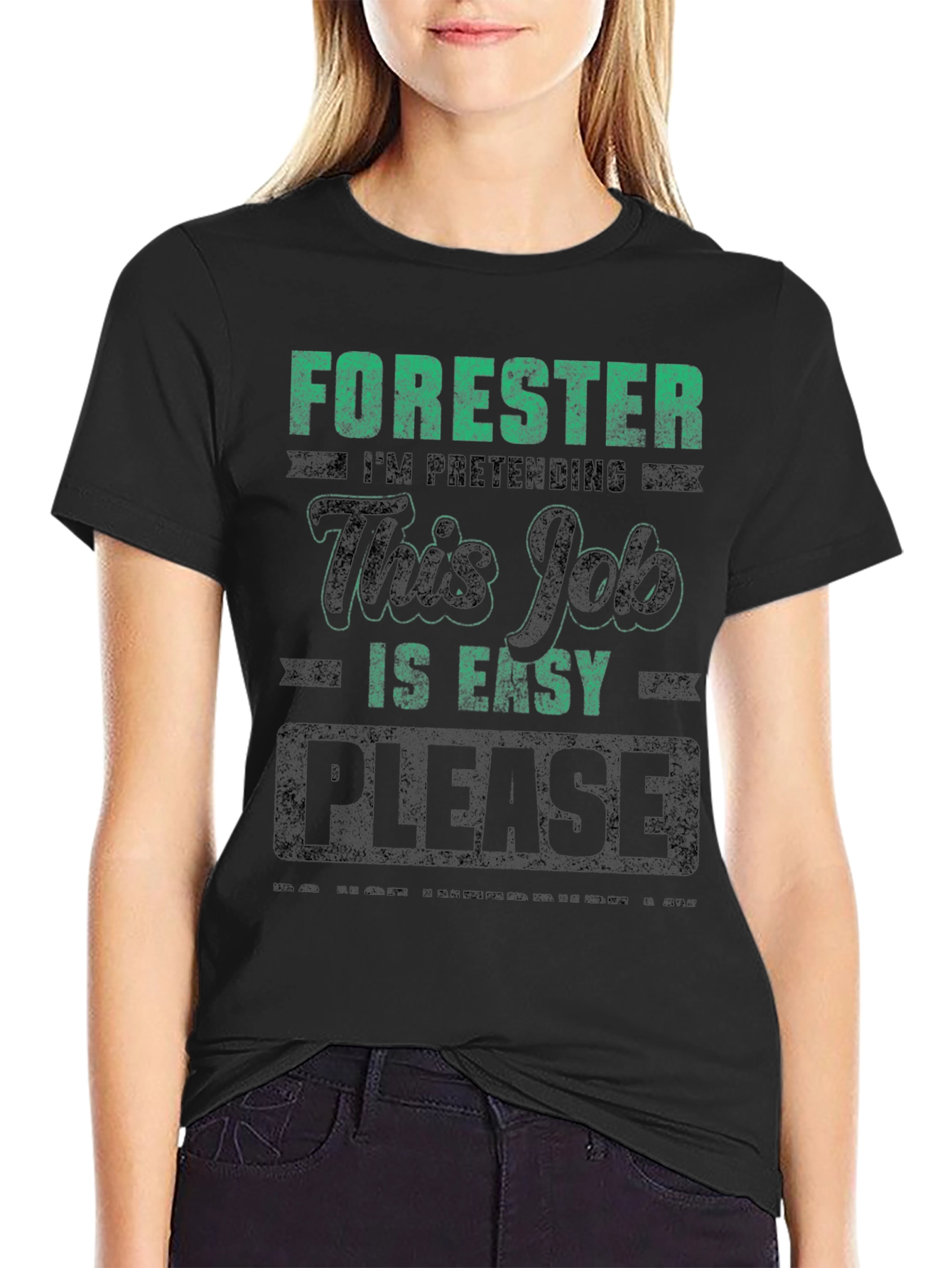 Forester Pretending Job is Easy Mens Black T-Shirt