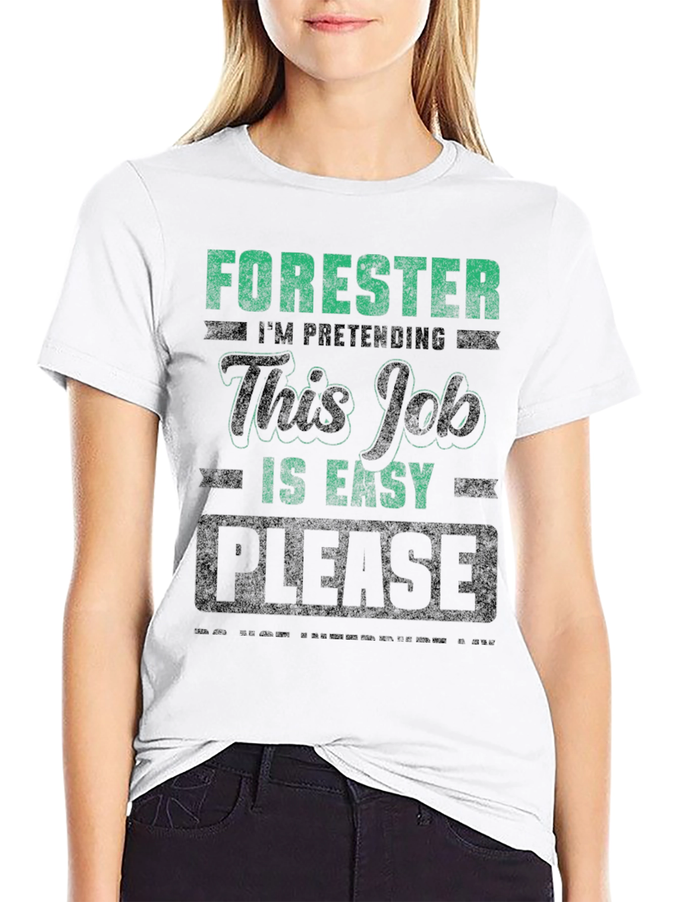 Forester Pretending Job is Easy Mens Black T-Shirt