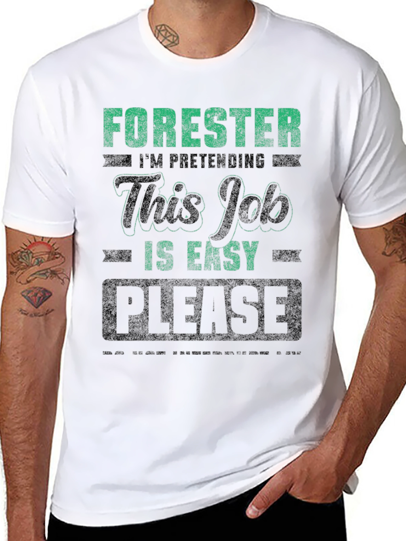 Forester Pretending Job is Easy Mens Black T-Shirt