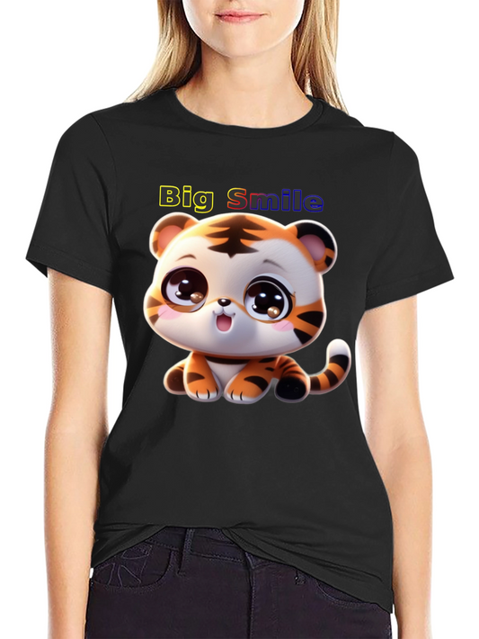Cute Tiger Cub T-Shirt - Big Smile Design