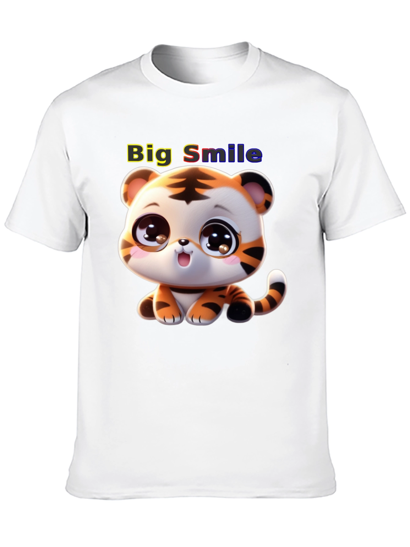 Cute Tiger Cub T-Shirt - Big Smile Design
